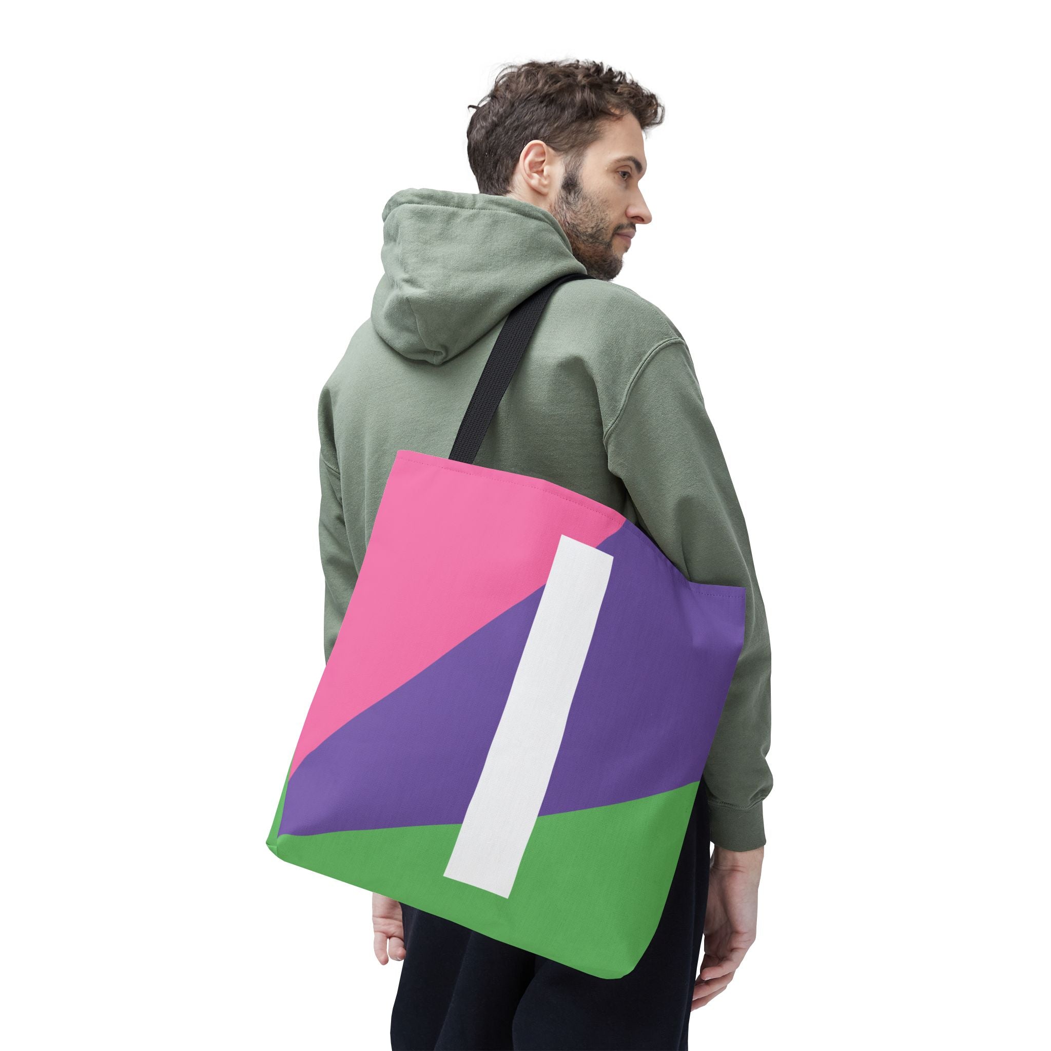 Monogram 'I' Colorblock Tote Bag — Personalized Initial I Shoulder Tote