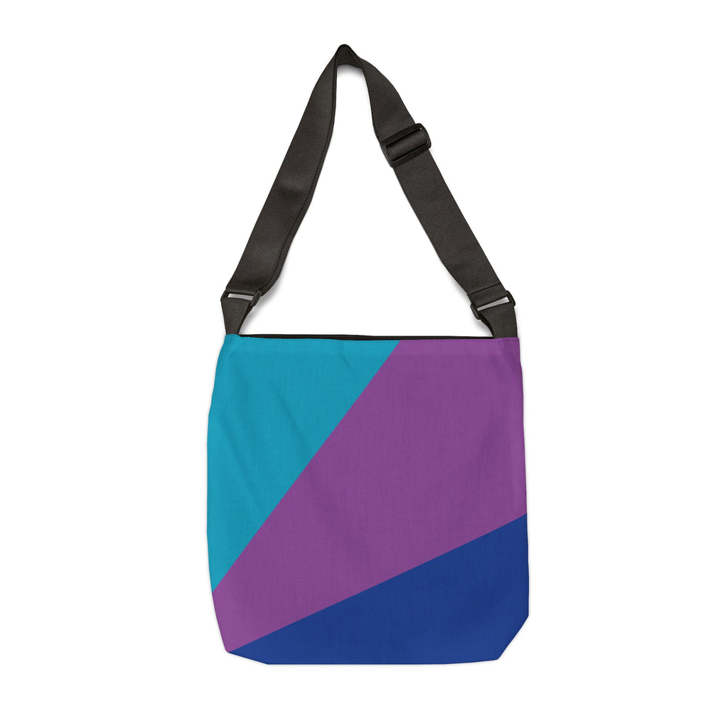 Colorblock Geometric Tote Bag — Adjustable Strap, Bright Abstract Pattern