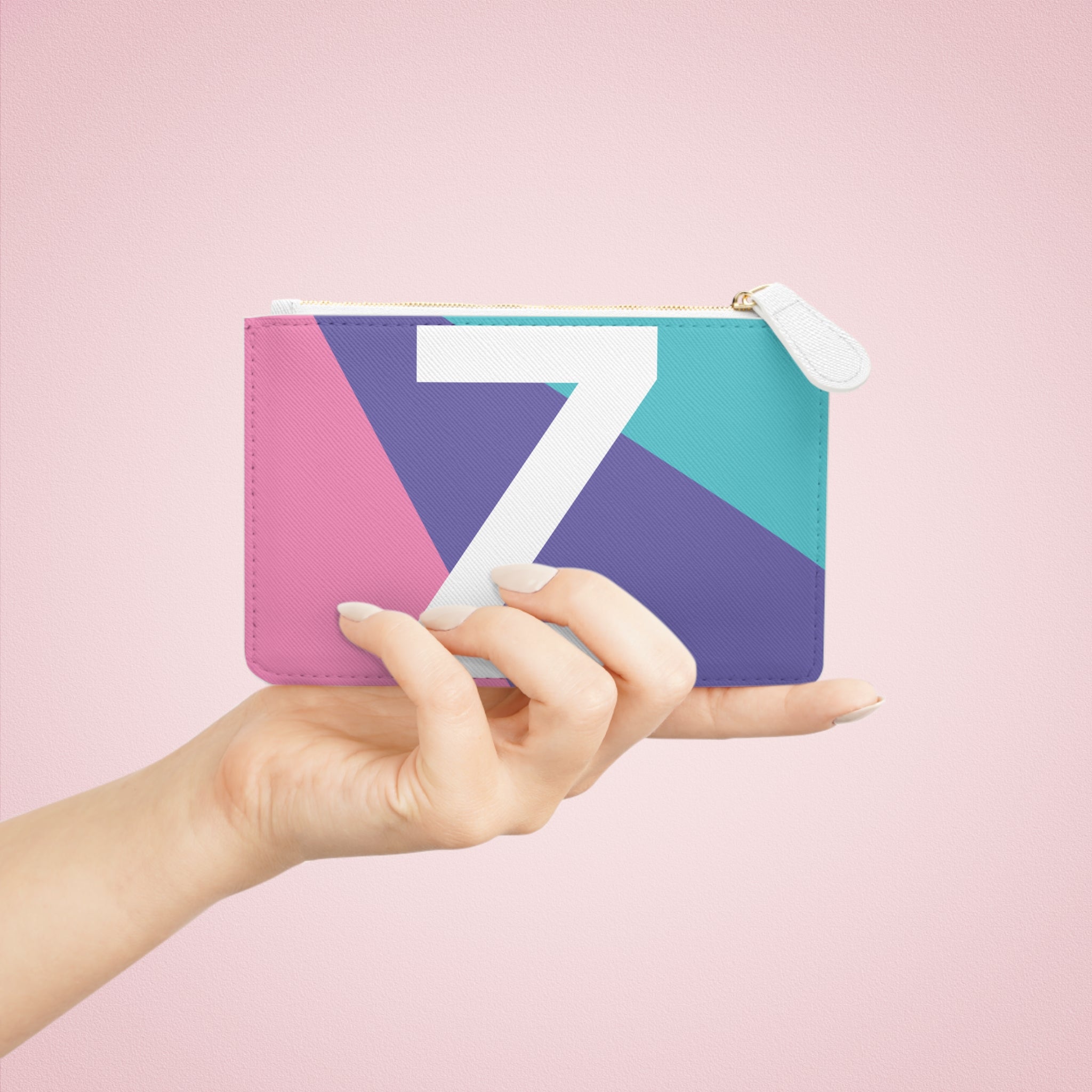 Initial Z Mini Clutch — Colorblock Monogram Wristlet Wallet