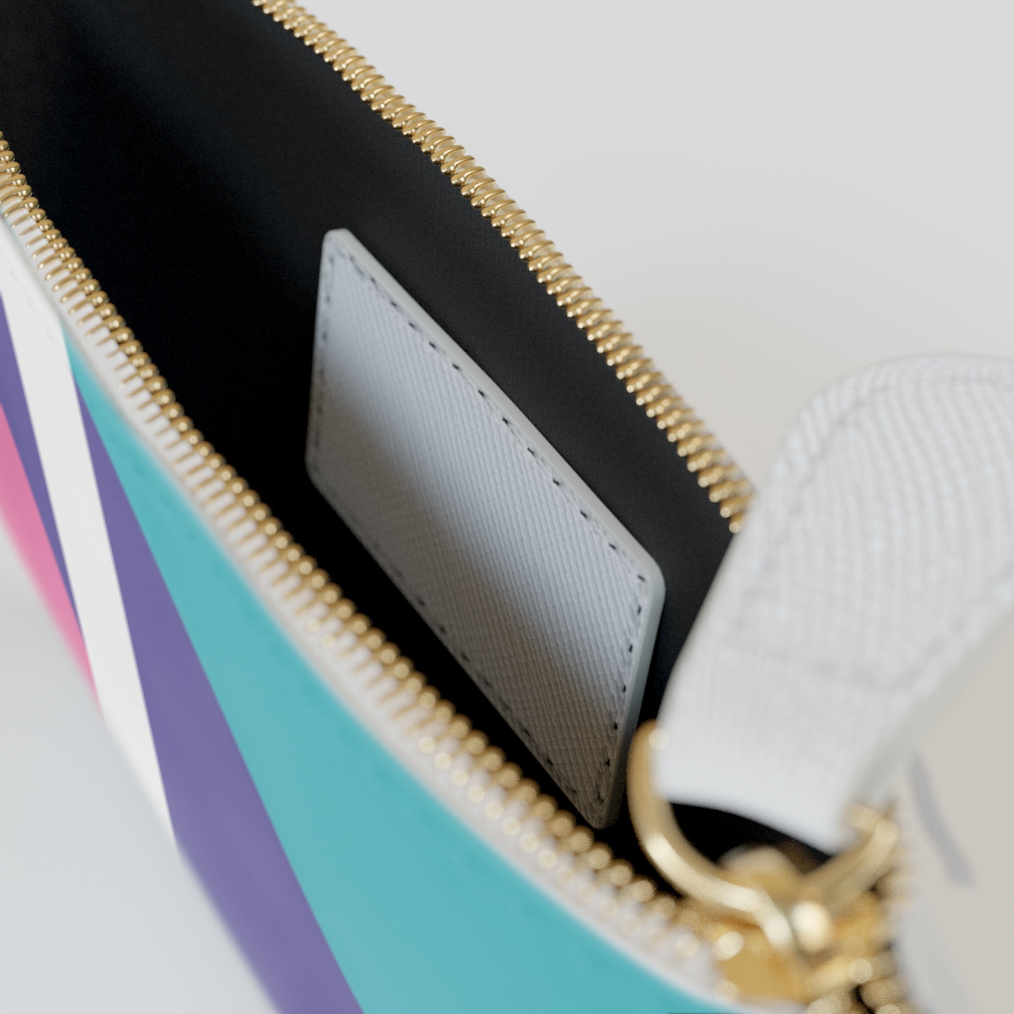 Initial L Mini Clutch — Colorblock Monogram Wristlet Wallet