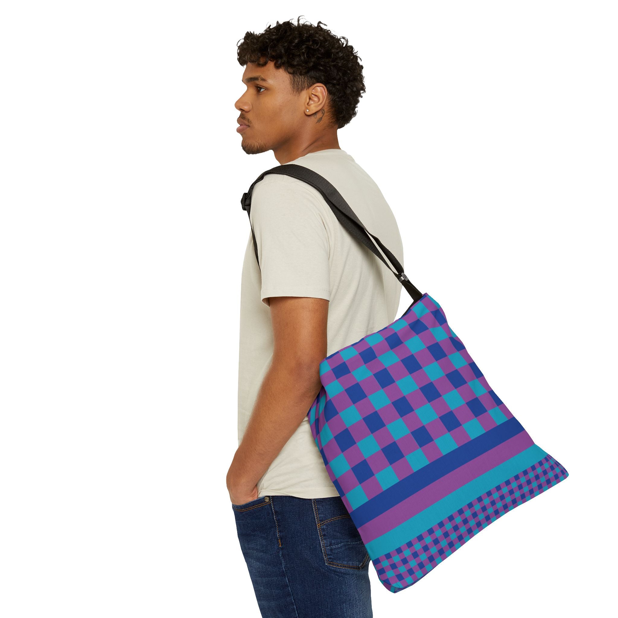 Colorblock Geometric Tote Bag