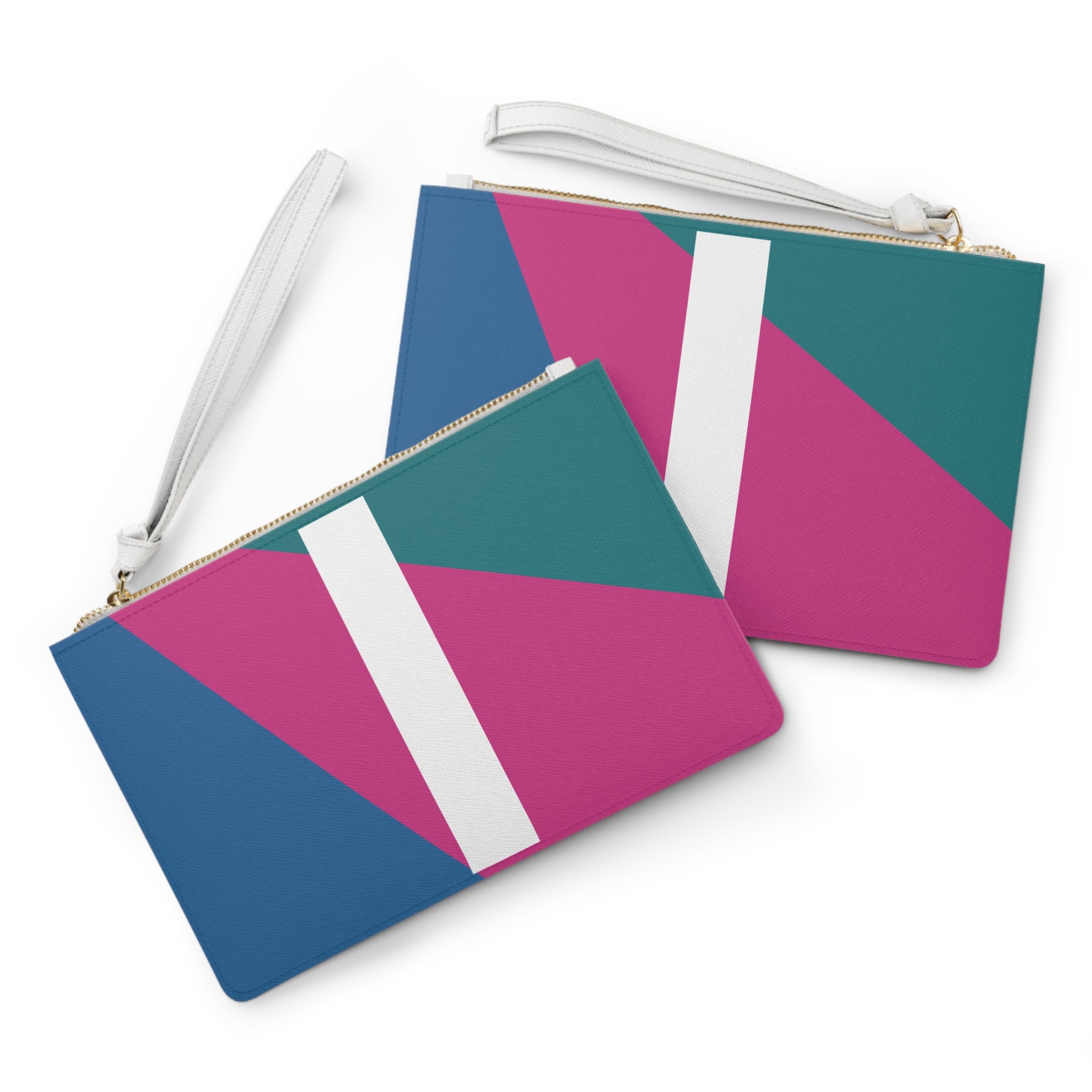 Monogram 'I' Colorblock Clutch Bag — Bold Geometric Wristlet for Everyday & Gifts