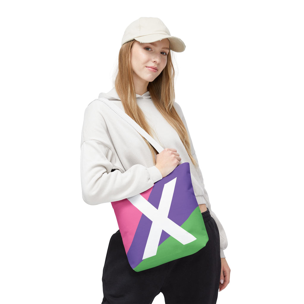 Monogram 'X' Colorblock Tote Bag — Personalized Initial X Shoulder Tote