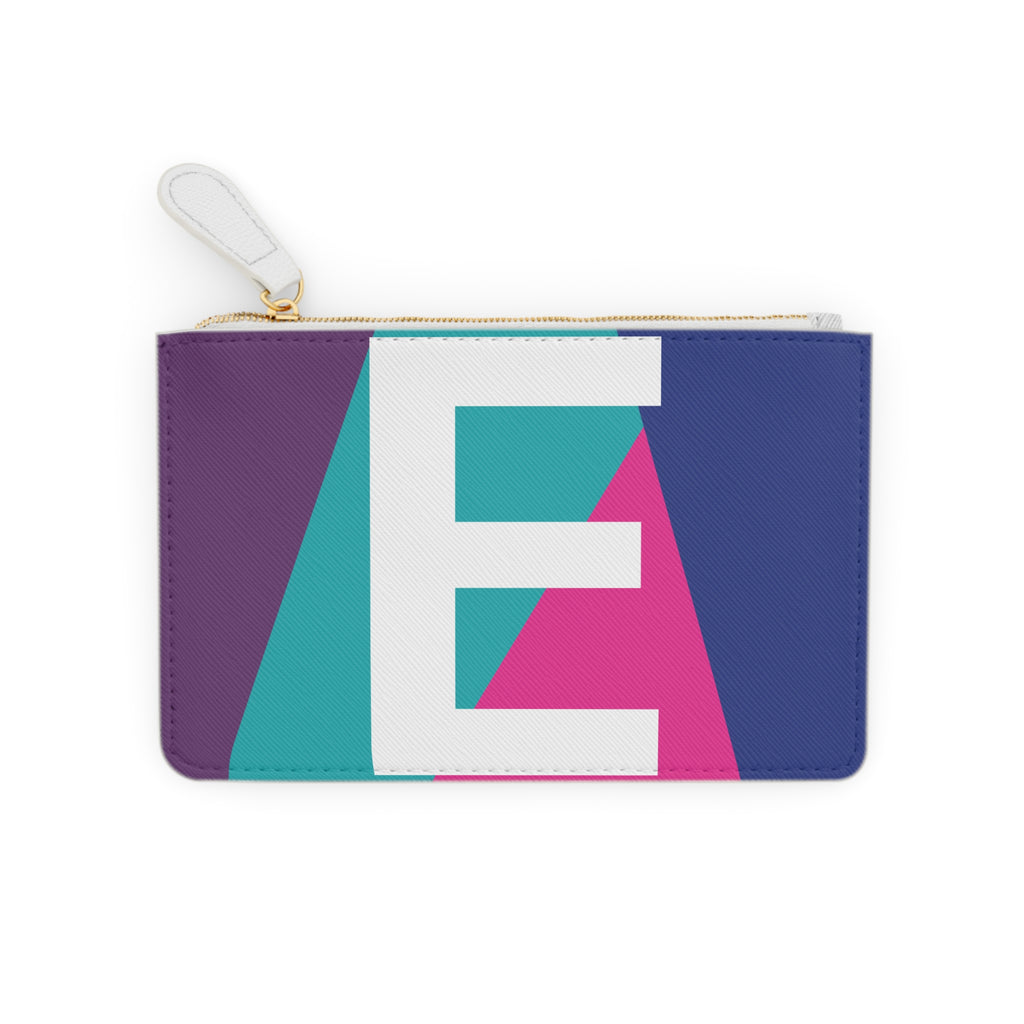 Initial E Mini Clutch — Colorblock Monogram Wristlet Wallet