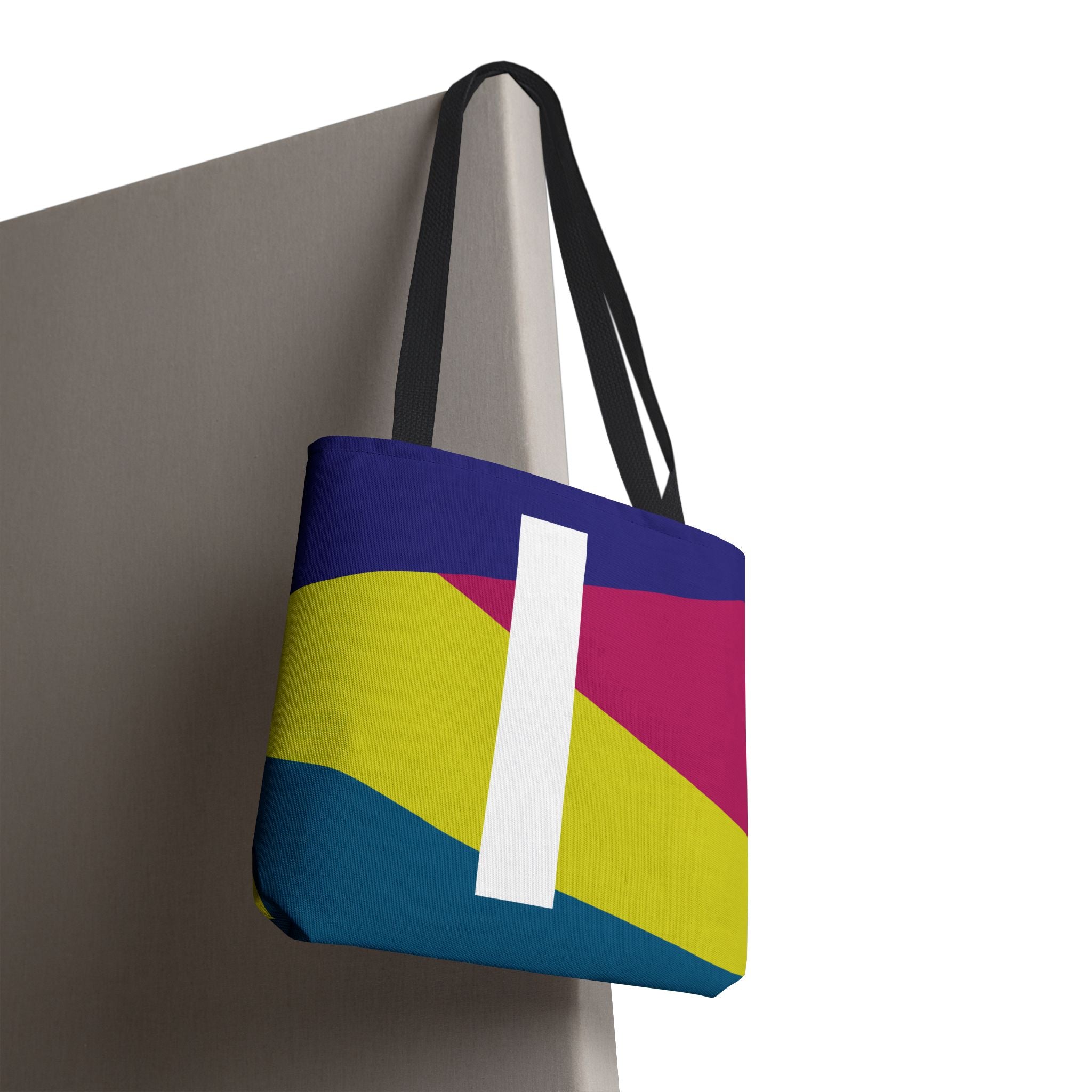 Monogram 'I' Colorblock Tote Bag — Personalized Initial I Shoulder Tote