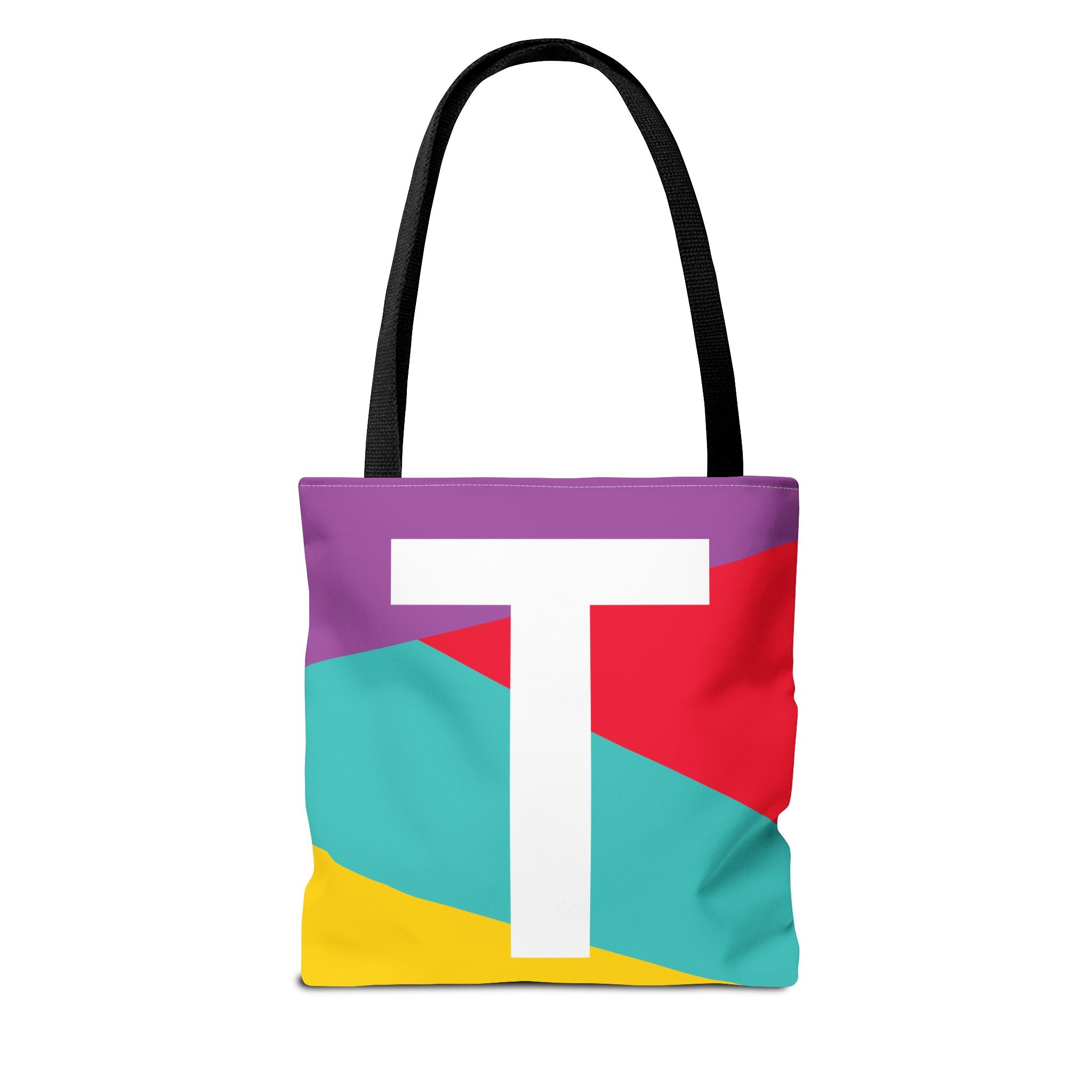 Monogram 'T' Colorblock Tote Bag — Personalized Initial T Shoulder Tote