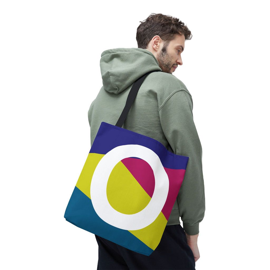 Monogram 'O' Colorblock Tote Bag — Personalized Initial O Shoulder Tote
