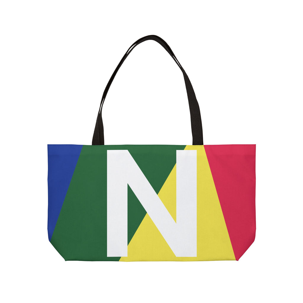 Personalized 'N' Colorblock Tote Bag — Monogram Weekender Tote