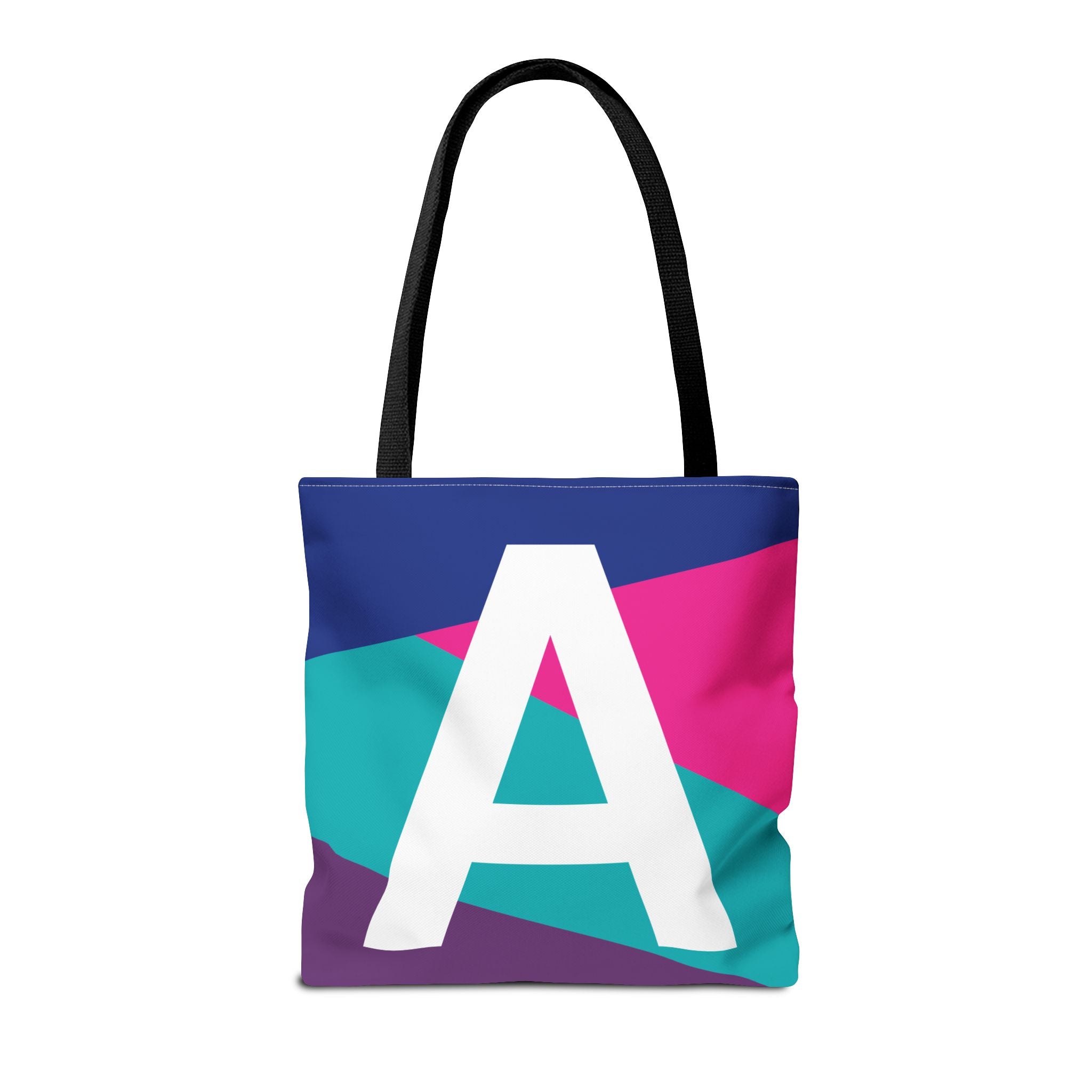 Monogram 'A' Colorblock Tote Bag — Personalized Initial A Shoulder Tote