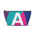 Initials Colorblock Accessory Pouch — Monogram A T-Bottom Cosmetic Bag