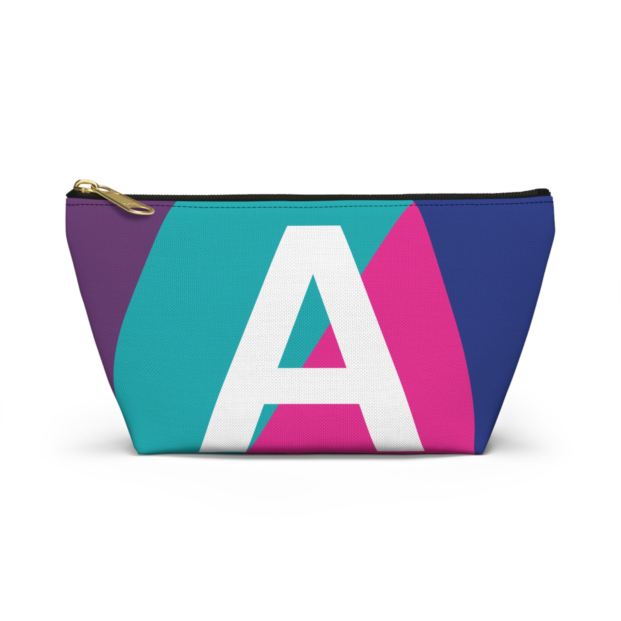 Initials Colorblock Accessory Pouch — Monogram A T-Bottom Cosmetic Bag