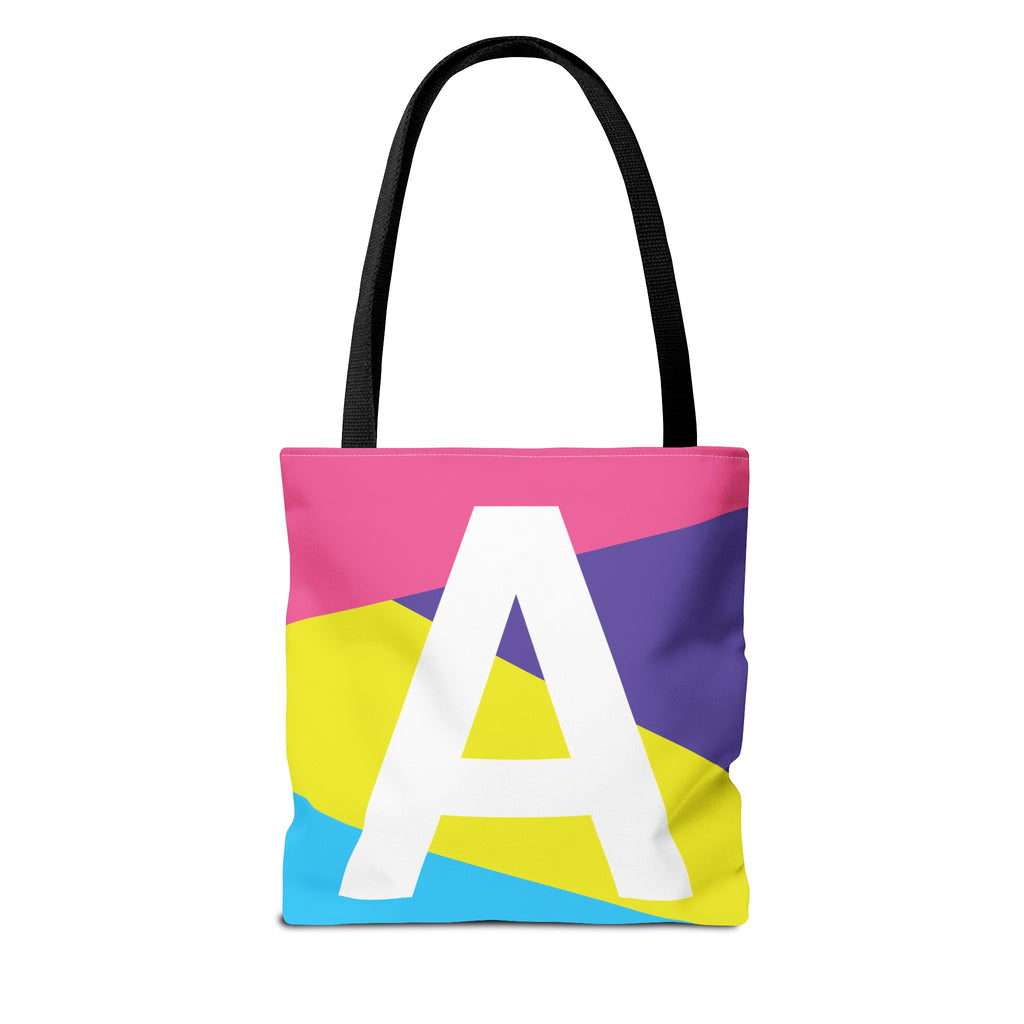 Monogram 'A' Colorblock Tote Bag — Personalized Initial A Shoulder Tote