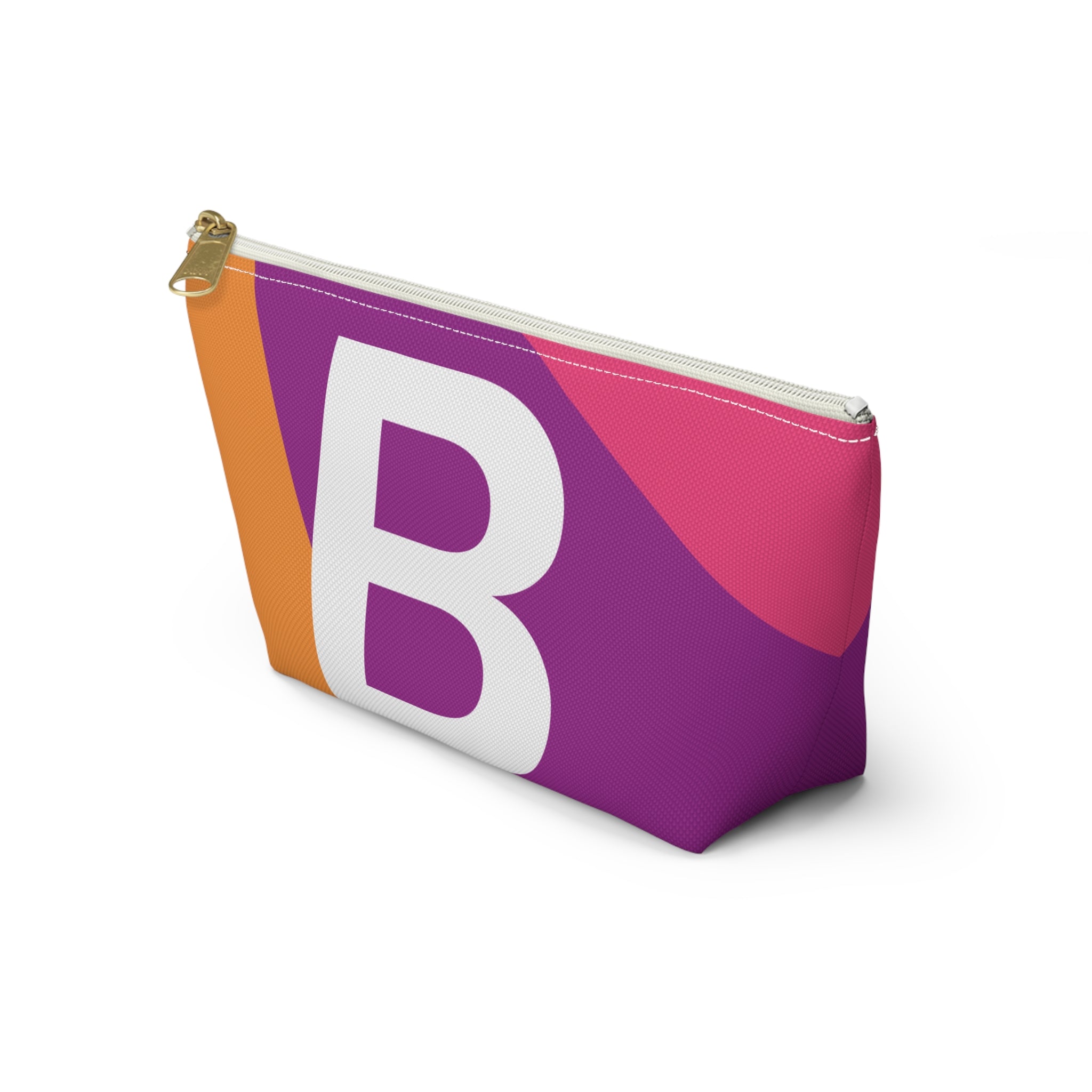 Initials Colorblock Accessory Pouch — Monogram B T-Bottom Cosmetic Bag