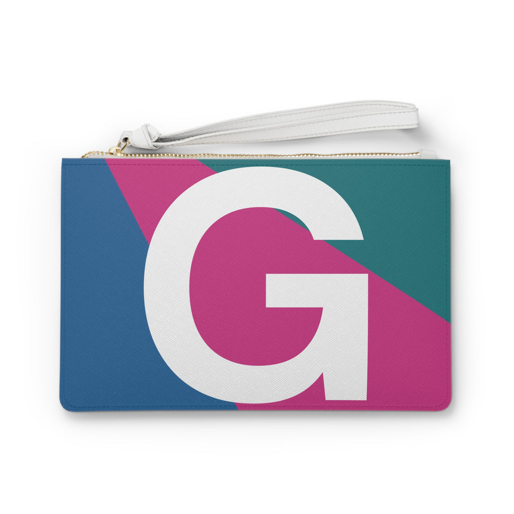 Monogram 'G' Colorblock Clutch Bag — Bold Geometric Wristlet for Everyday & Gifts