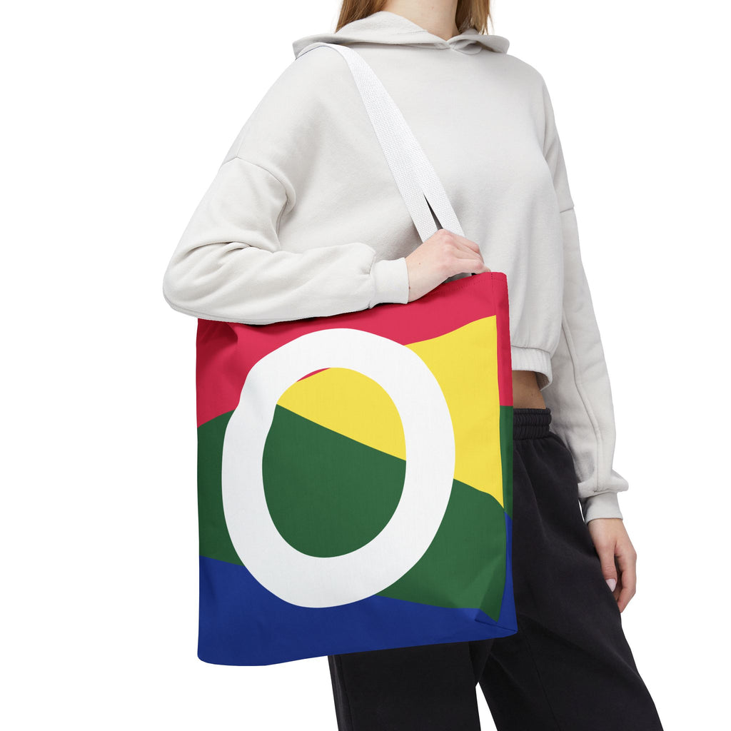 Monogram 'O' Colorblock Tote Bag — Personalized Initial O Shoulder Tote
