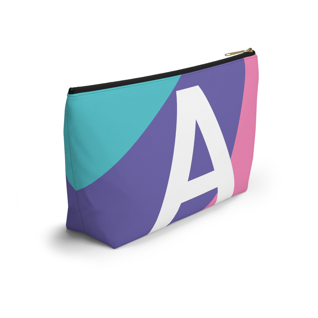 Initials Colorblock Accessory Pouch — Monogram A T-Bottom Cosmetic Bag