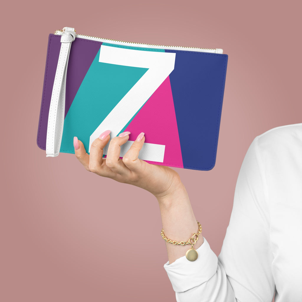 Monogram 'Z' Colorblock Clutch Bag — Bold Geometric Wristlet for Everyday & Gifts
