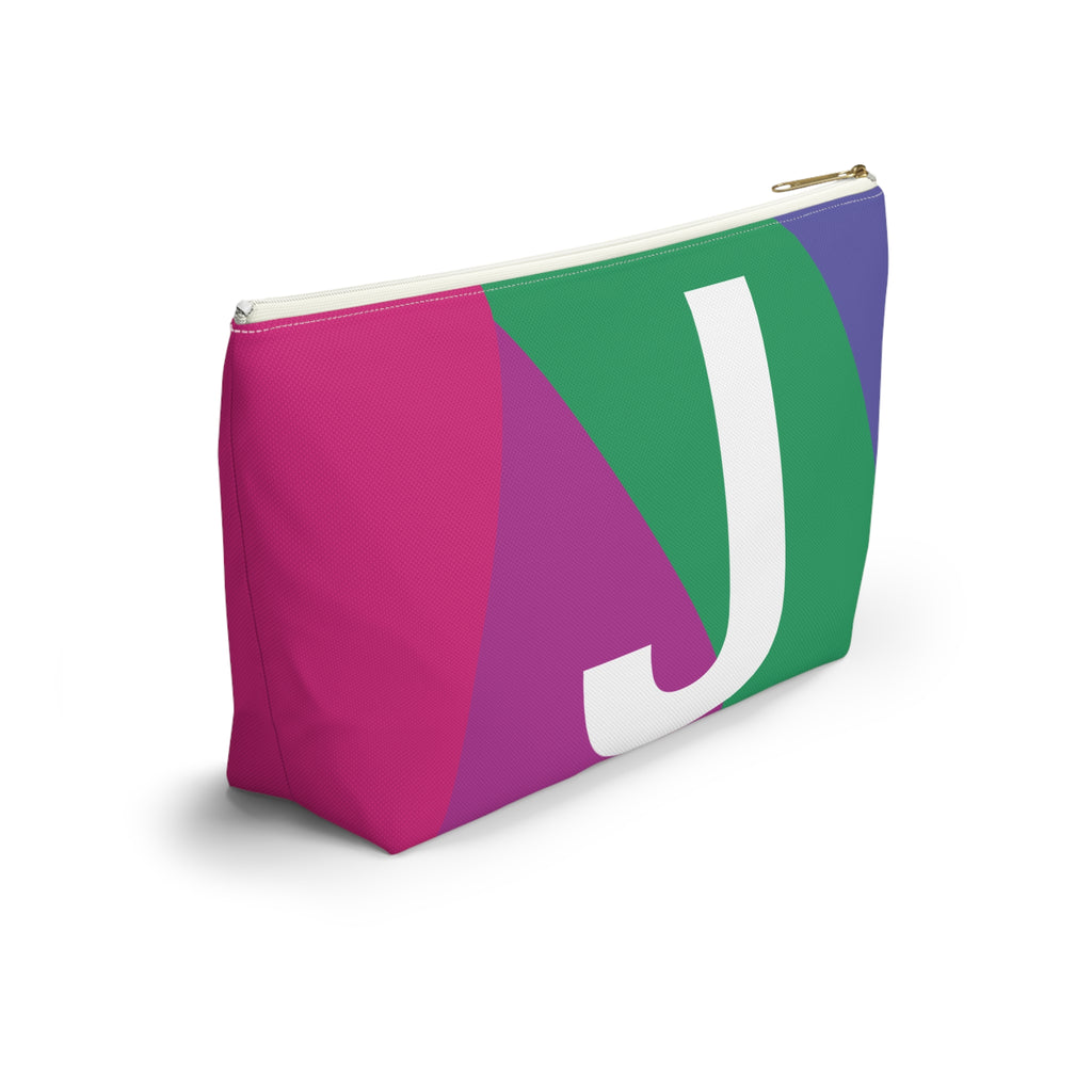 Initials Colorblock Accessory Pouch — Monogram J T-Bottom Cosmetic Bag