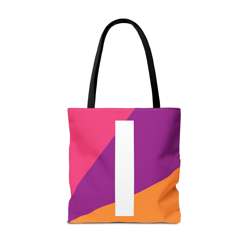 Monogram 'I' Colorblock Tote Bag — Personalized Initial I Shoulder Tote