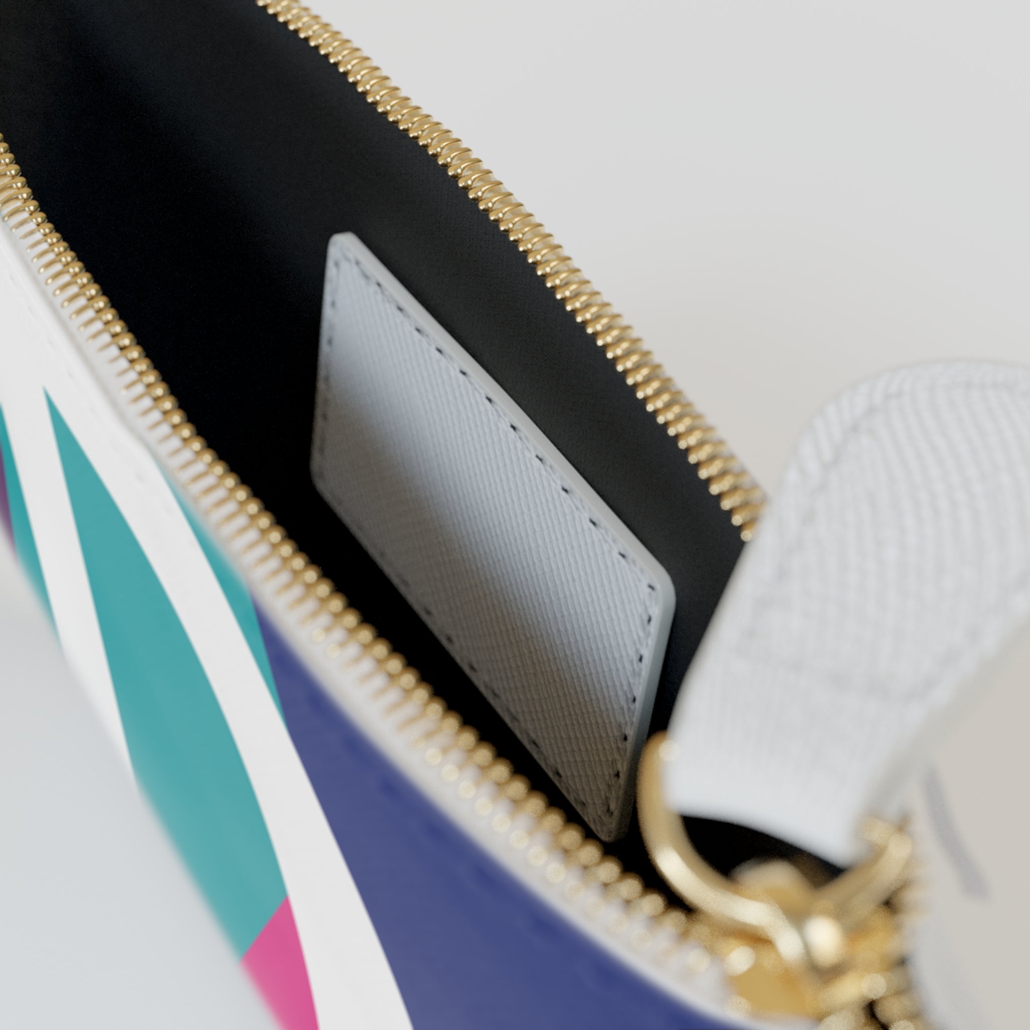 Initial D Mini Clutch — Colorblock Monogram Wristlet Wallet