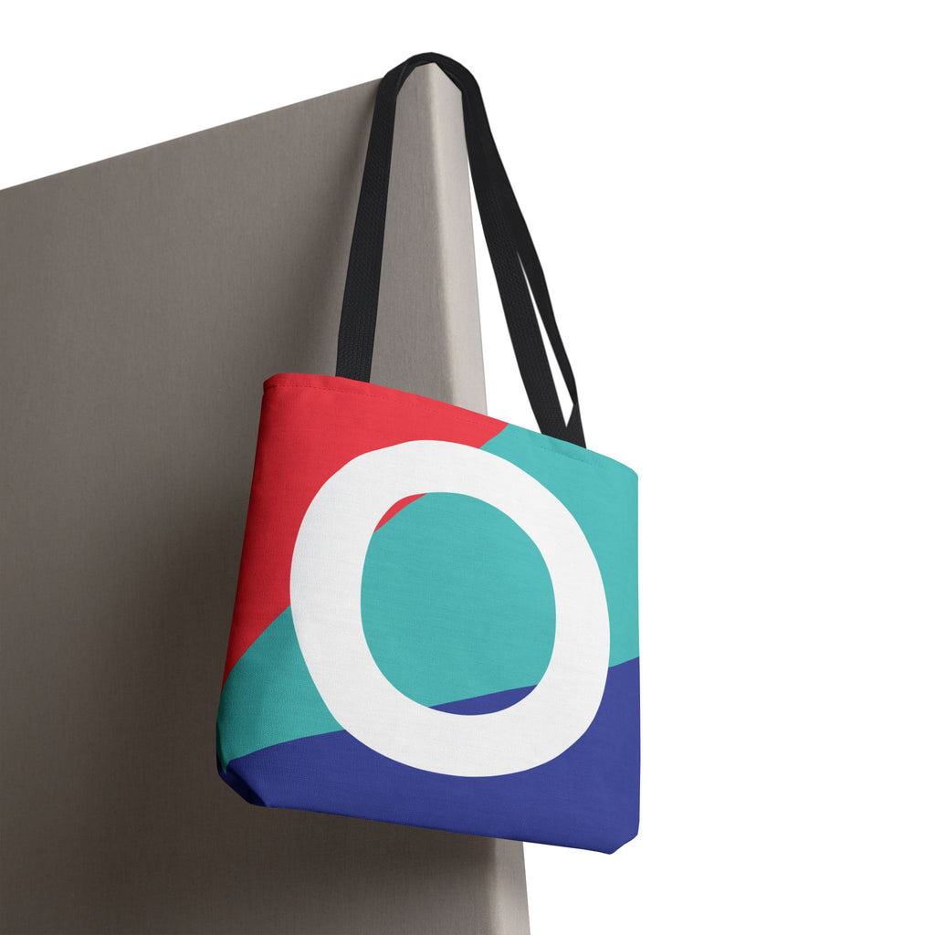 Monogram 'O' Colorblock Tote Bag — Personalized Initial O Shoulder Tote