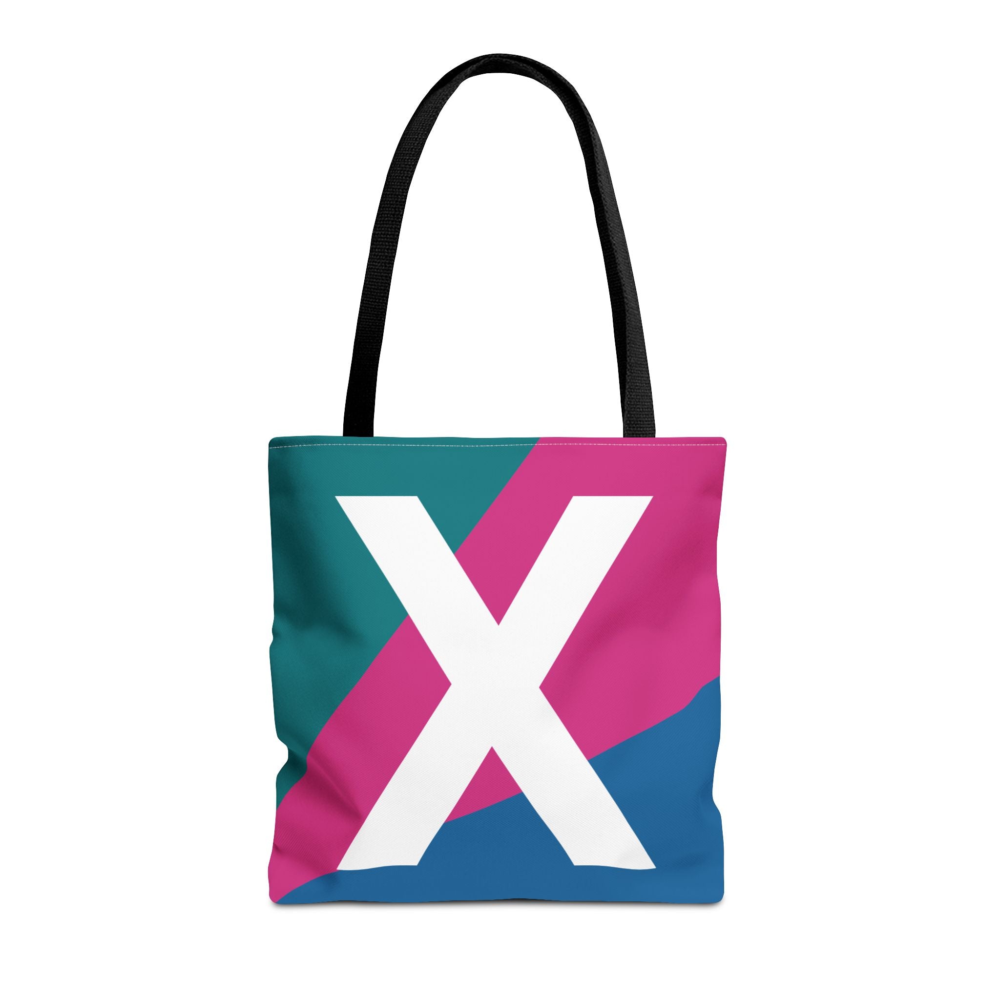 Monogram 'X' Colorblock Tote Bag — Personalized Initial X Shoulder Tote