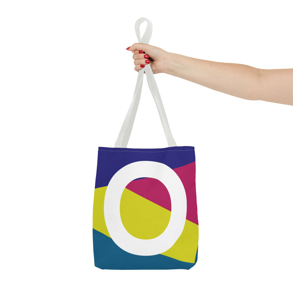 Monogram 'O' Colorblock Tote Bag — Personalized Initial O Shoulder Tote
