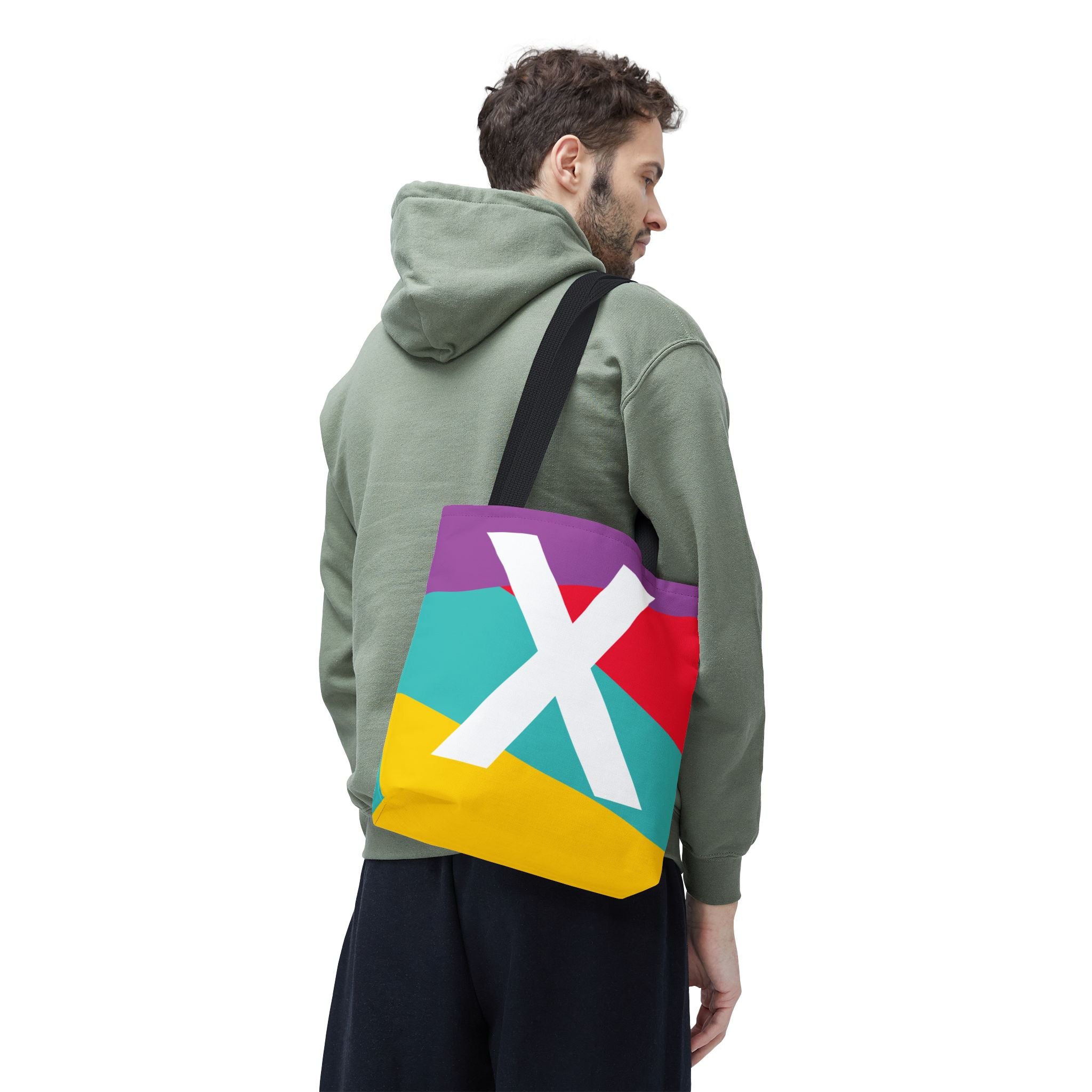 Monogram 'X' Colorblock Tote Bag — Personalized Initial X Shoulder Tote