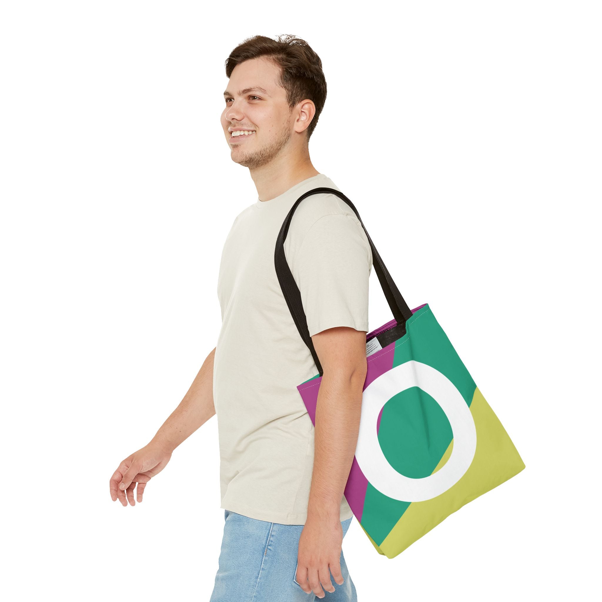 Monogram 'O' Colorblock Tote Bag — Personalized Initial O Shoulder Tote