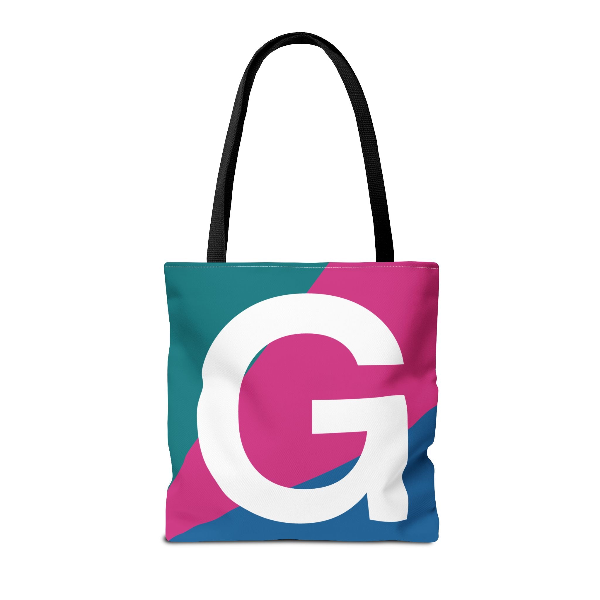 Monogram 'G' Colorblock Tote Bag — Personalized Initial G Shoulder Tote