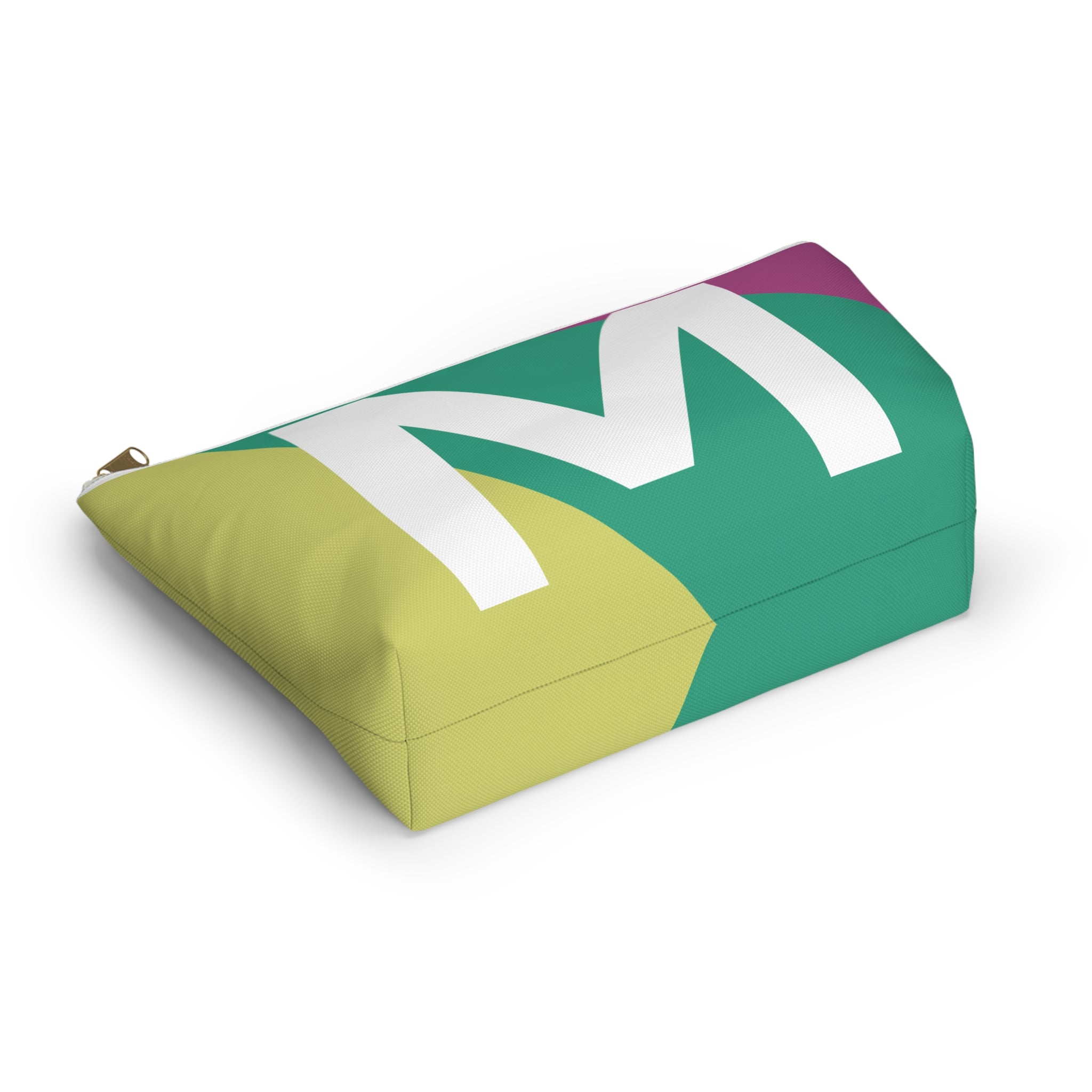 Initials Colorblock Accessory Pouch — Monogram M T-Bottom Cosmetic Bag