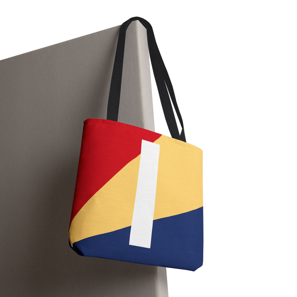 Monogram 'I' Colorblock Tote Bag — Personalized Initial I Shoulder Tote