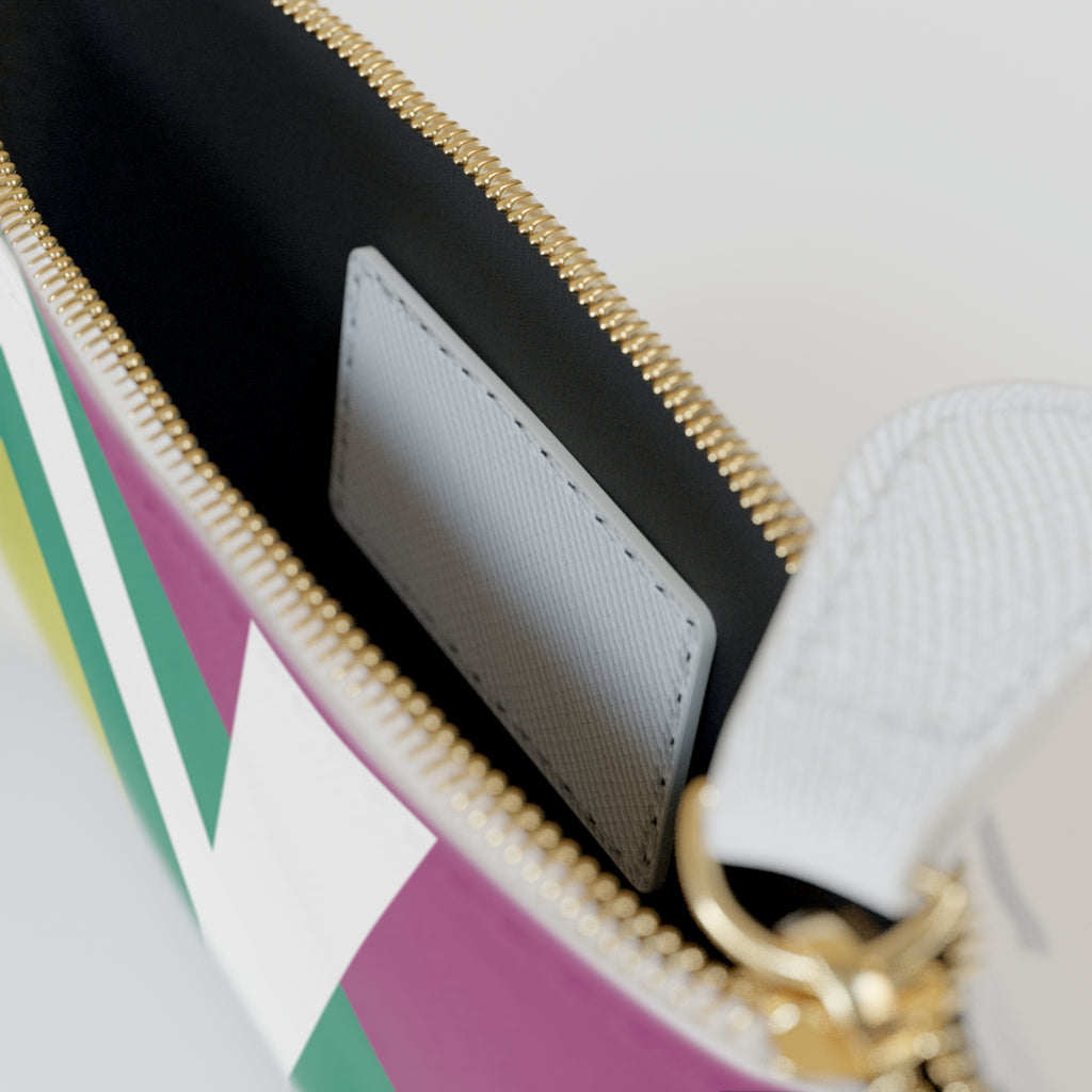 Initial Y Mini Clutch — Colorblock Monogram Wristlet Wallet