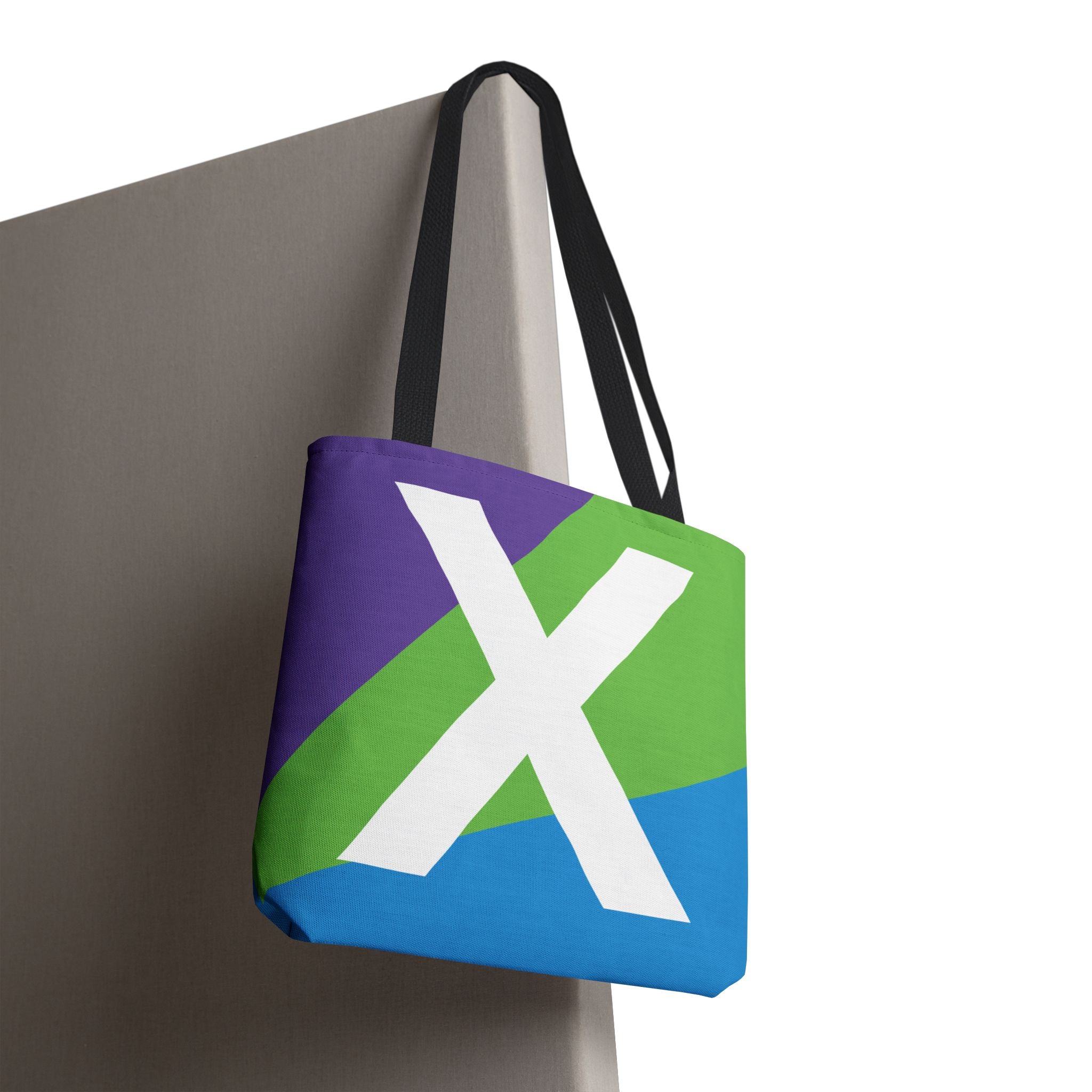 Monogram 'X' Colorblock Tote Bag — Personalized Initial X Shoulder Tote