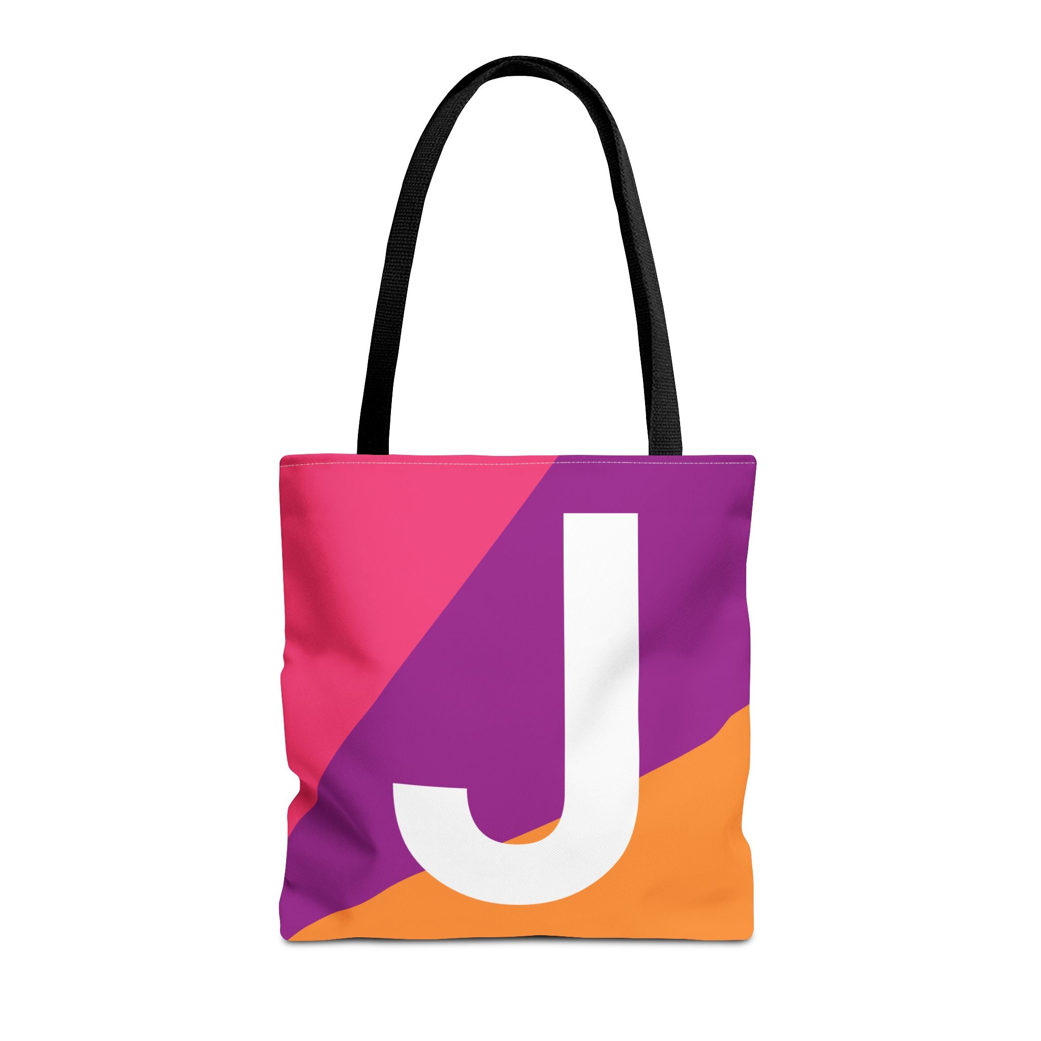 Monogram 'J' Colorblock Tote Bag — Personalized Initial J Shoulder Tote
