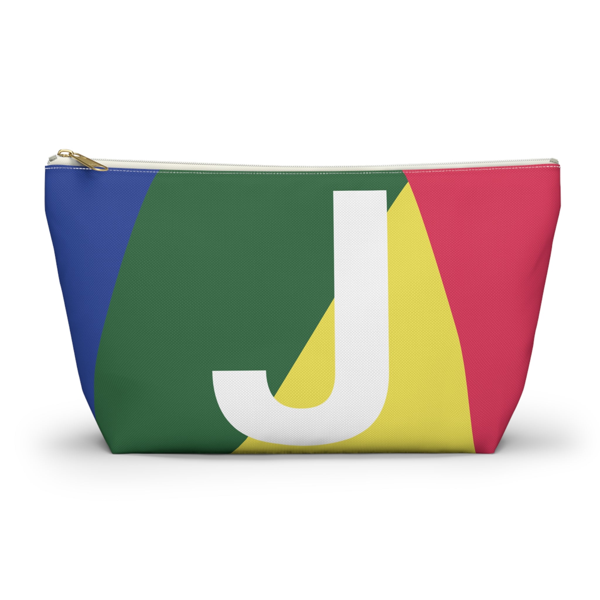 Initials Colorblock Accessory Pouch — Monogram J T-Bottom Cosmetic Bag