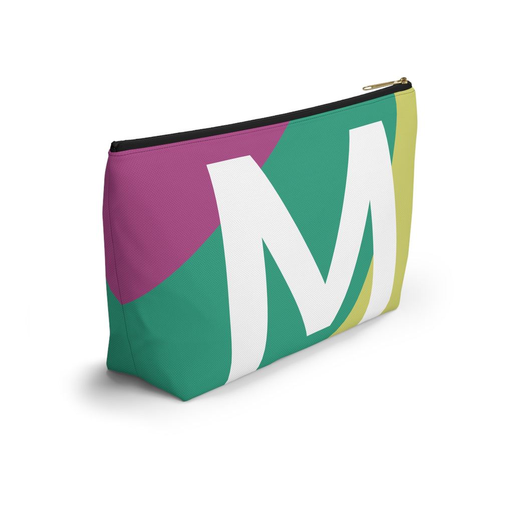 Initials Colorblock Accessory Pouch — Monogram M T-Bottom Cosmetic Bag