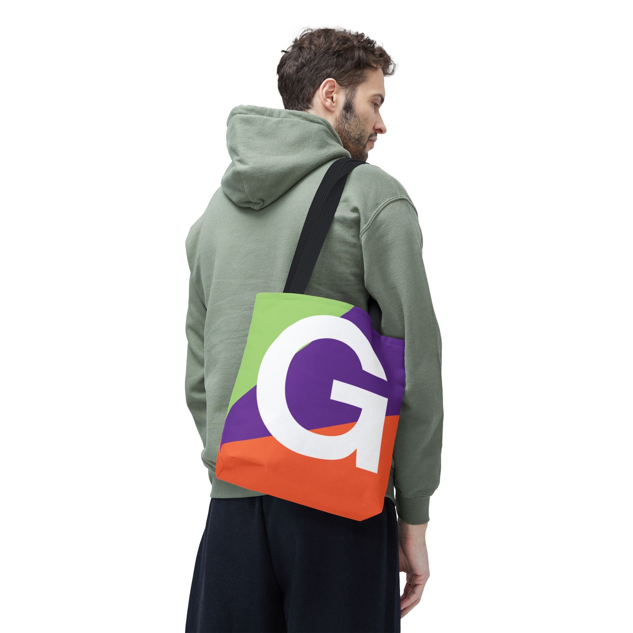 Monogram 'G' Colorblock Tote Bag — Personalized Initial G Shoulder Tote