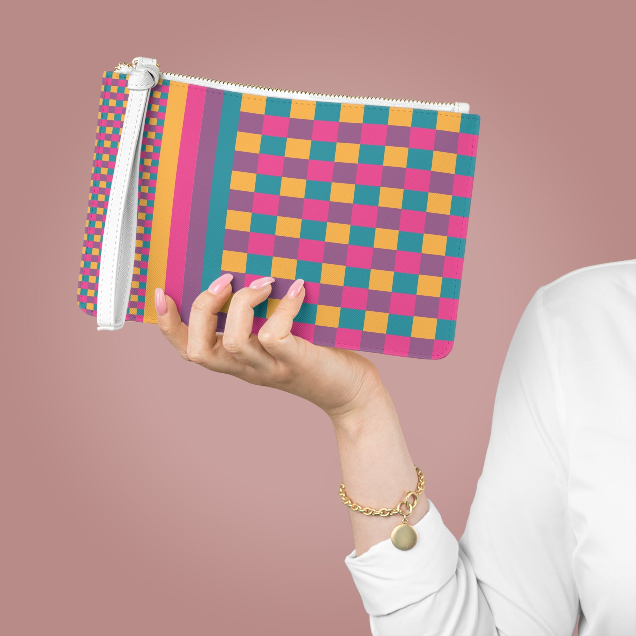 Colorblock Clutch Bag