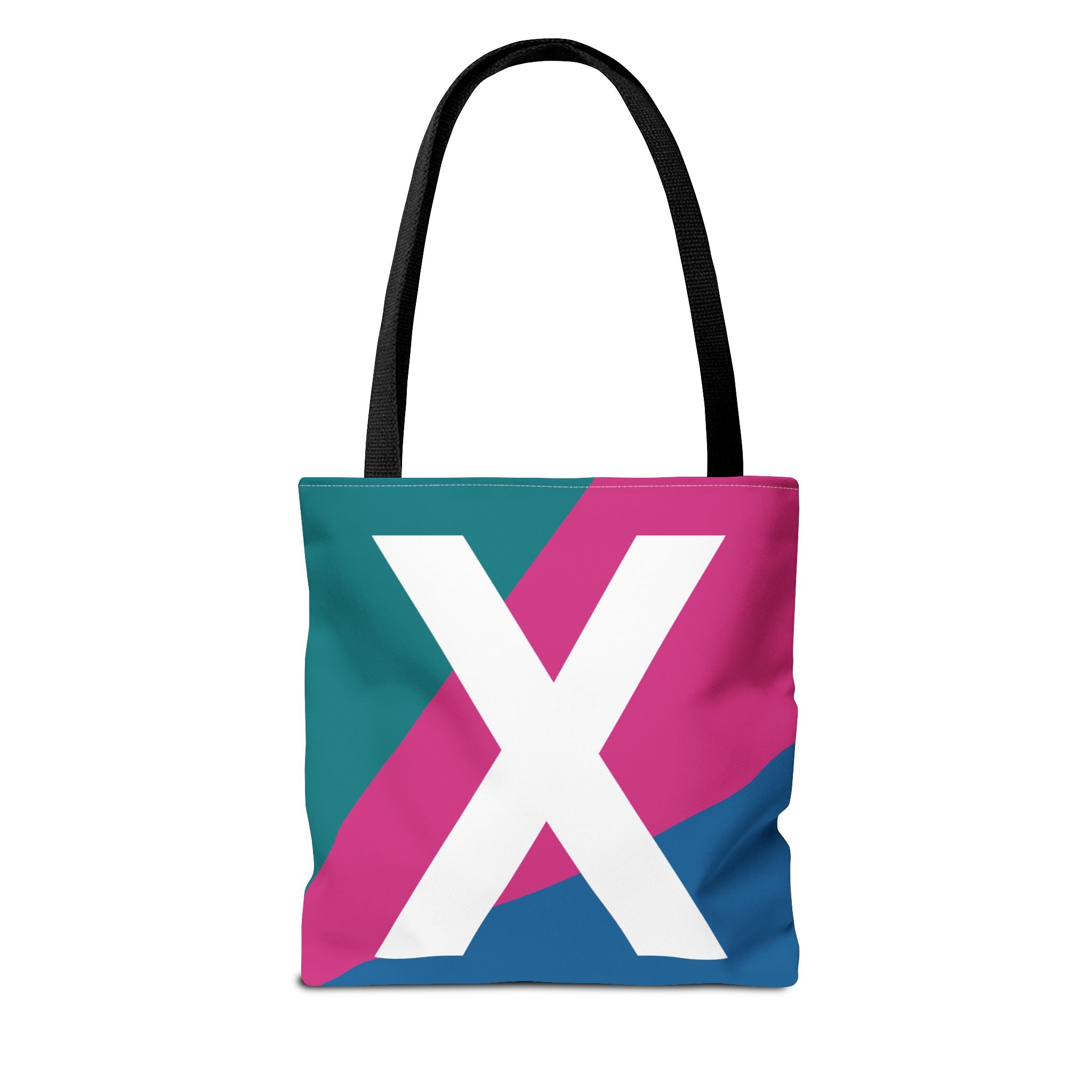 Monogram 'X' Colorblock Tote Bag — Personalized Initial X Shoulder Tote