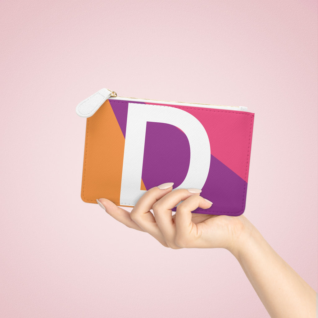 Initial D Mini Clutch — Colorblock Monogram Wristlet Wallet