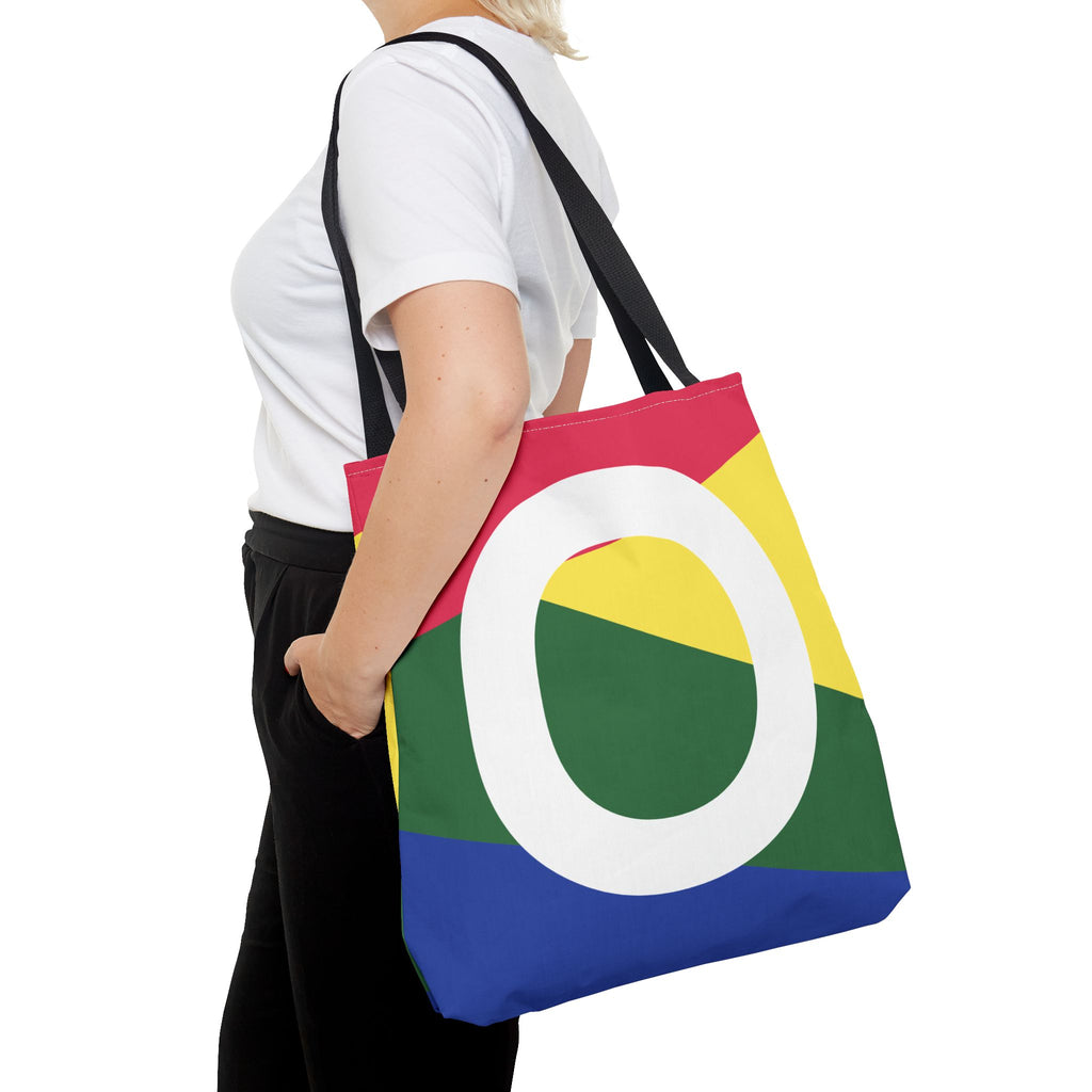 Monogram 'O' Colorblock Tote Bag — Personalized Initial O Shoulder Tote