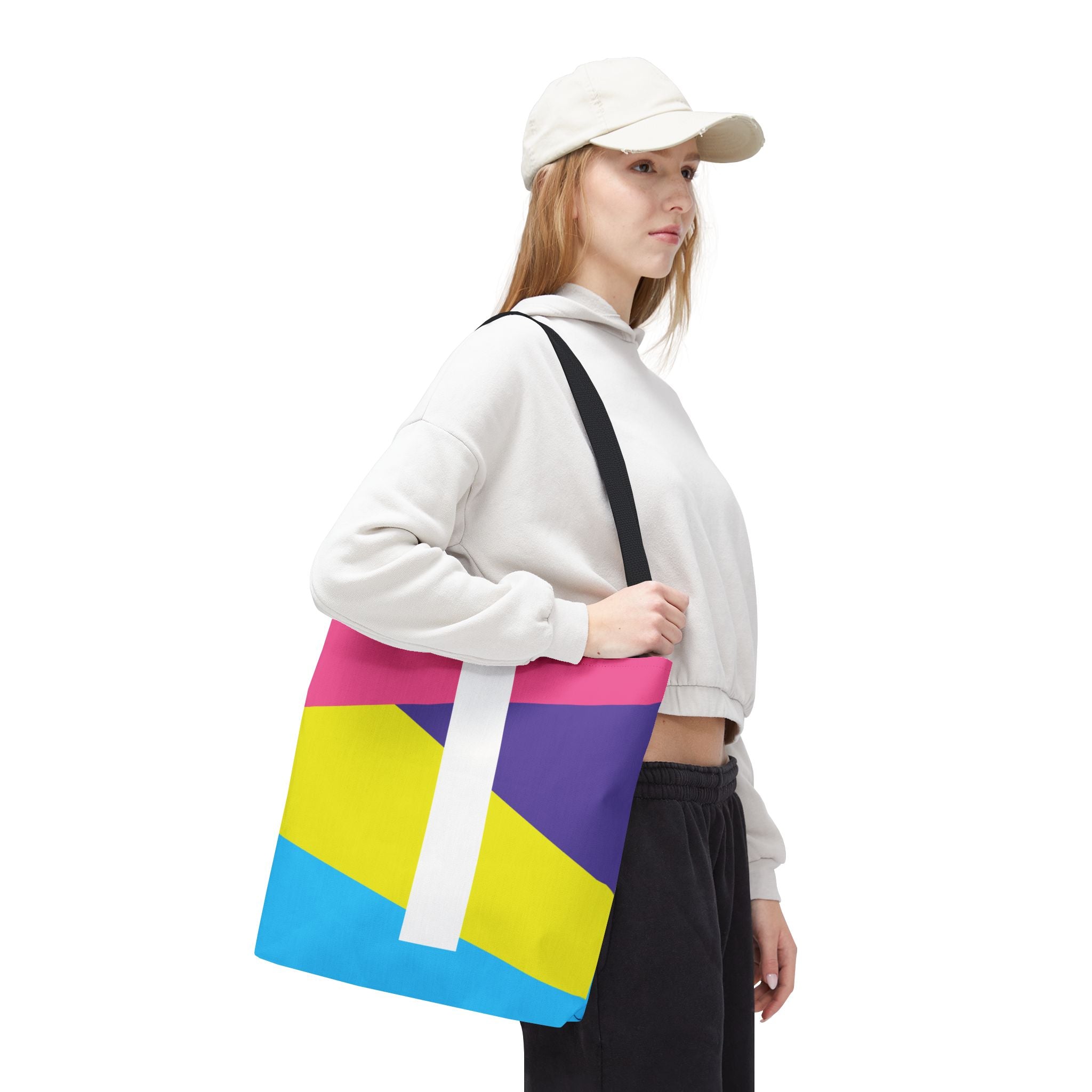 Monogram 'I' Colorblock Tote Bag — Personalized Initial I Shoulder Tote