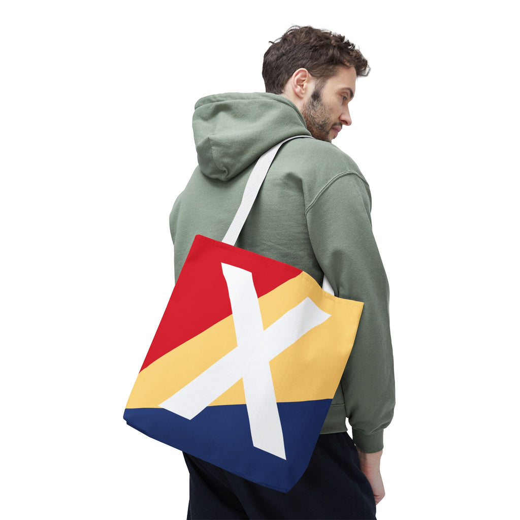 Monogram 'X' Colorblock Tote Bag — Personalized Initial X Shoulder Tote