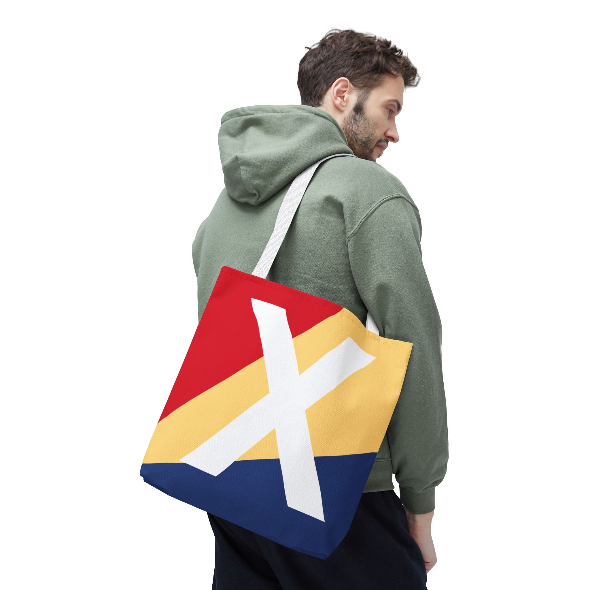 Monogram 'X' Colorblock Tote Bag — Personalized Initial X Shoulder Tote