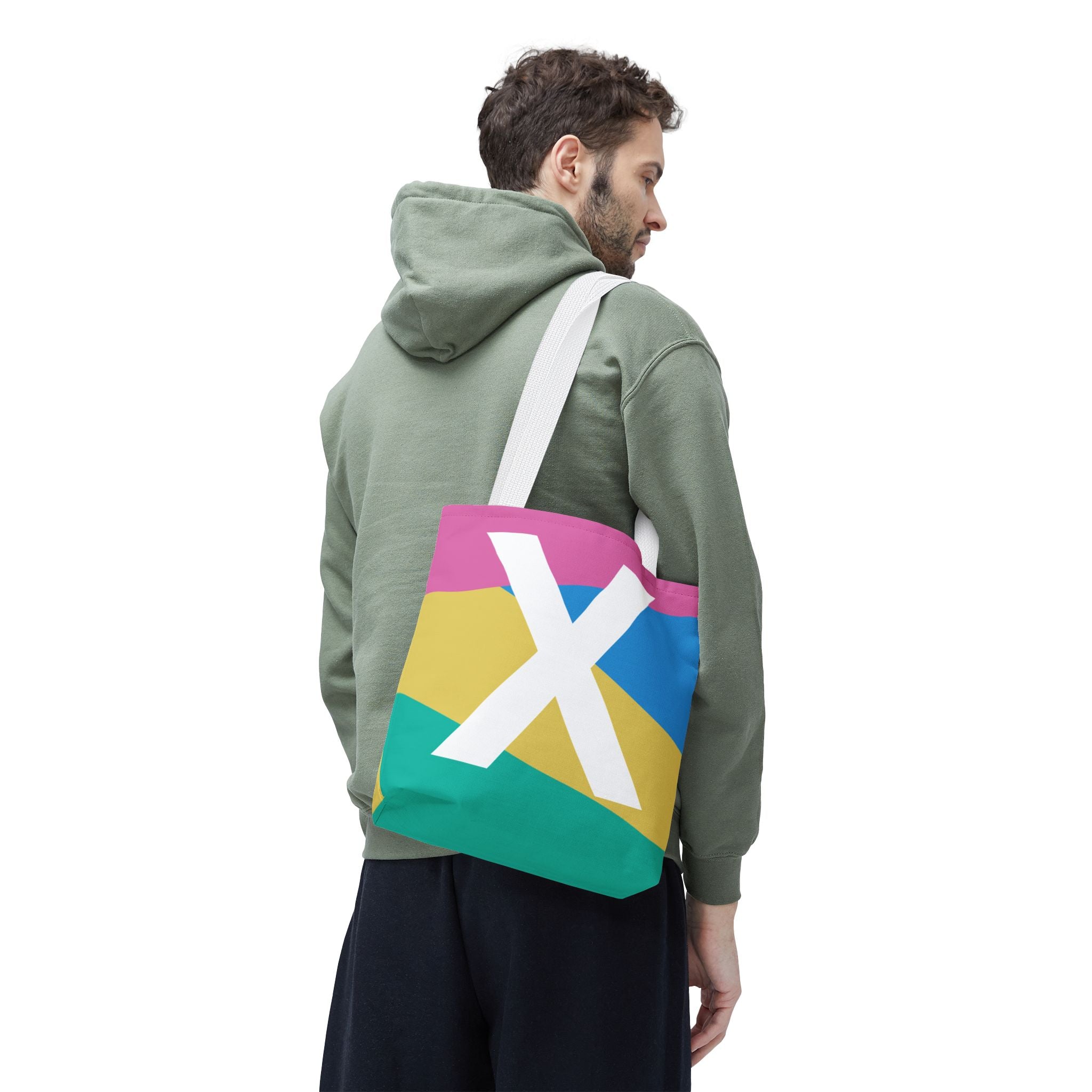 Monogram 'X' Colorblock Tote Bag — Personalized Initial X Shoulder Tote