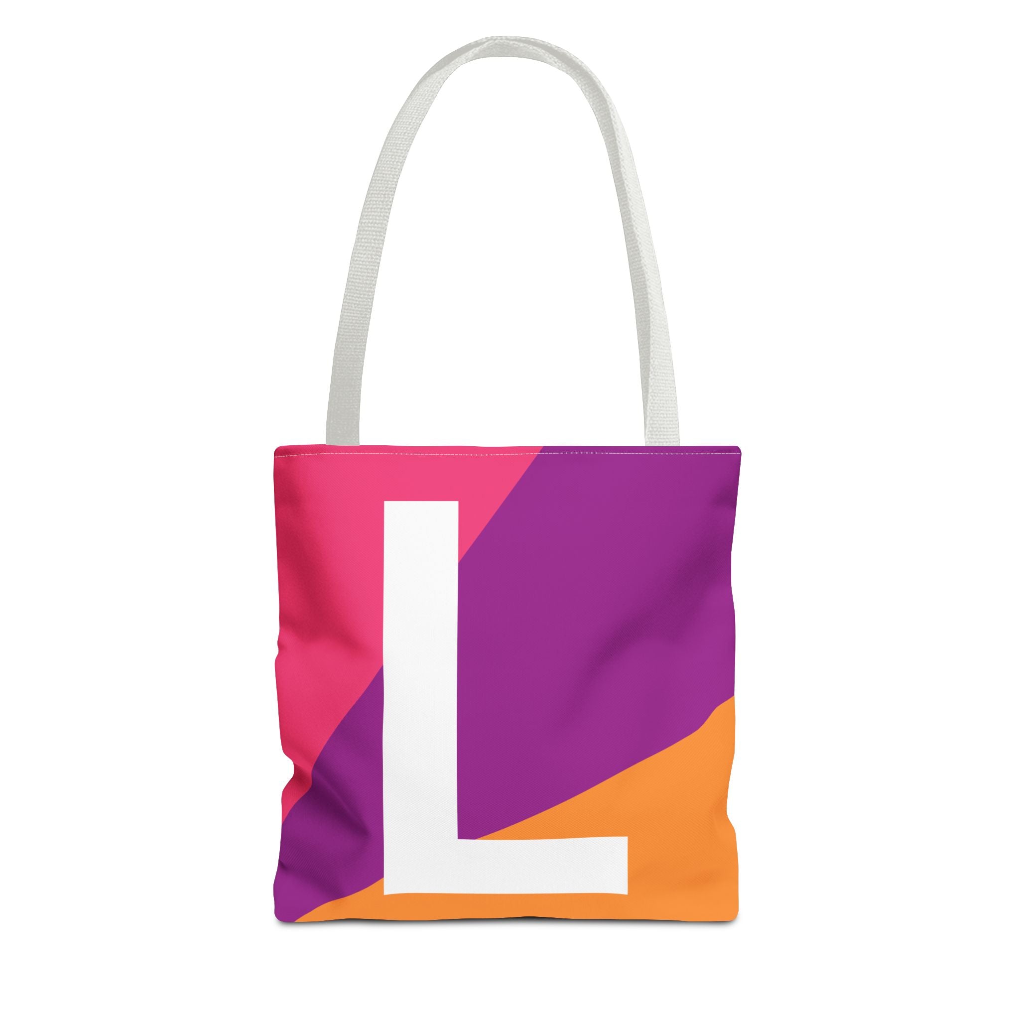 Monogram 'L' Colorblock Tote Bag — Personalized Initial L Shoulder Tote