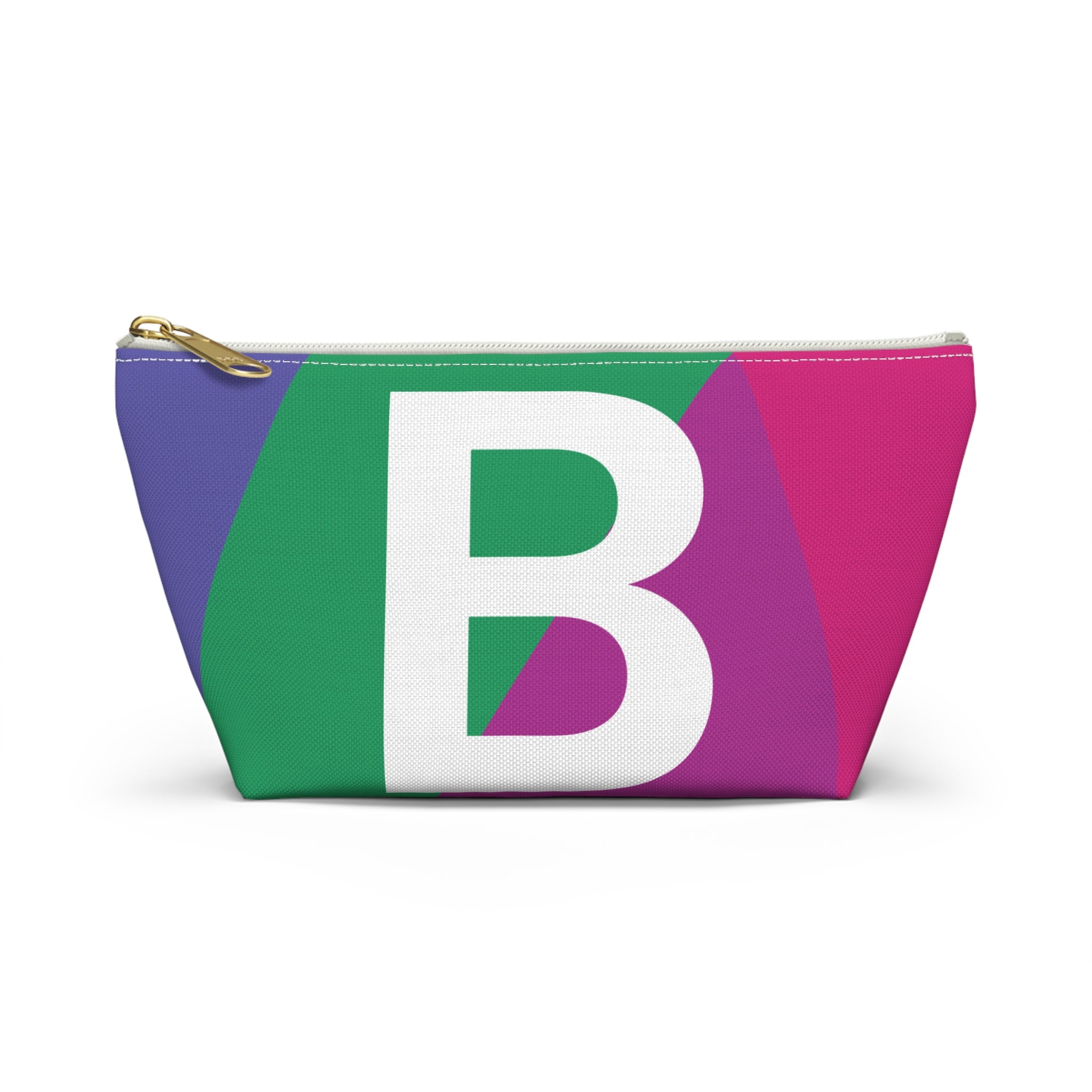 Initials Colorblock Accessory Pouch — Monogram B T-Bottom Cosmetic Bag