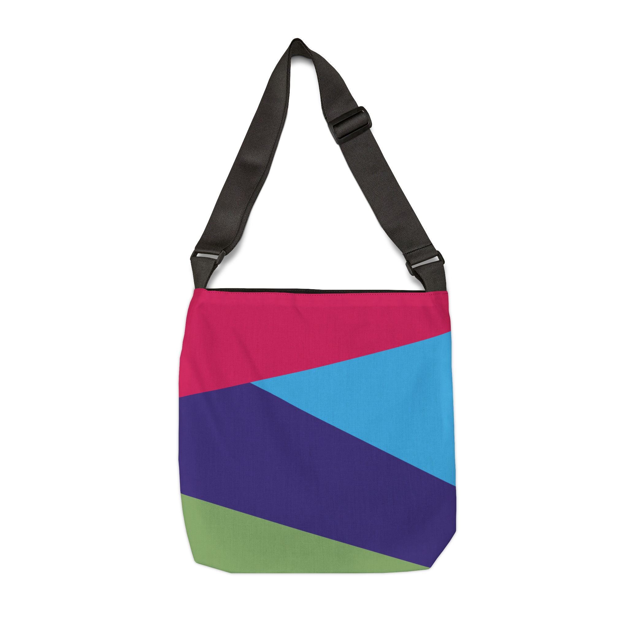 Colorblock Geometric Tote Bag — Adjustable Strap, Bright Abstract Pattern