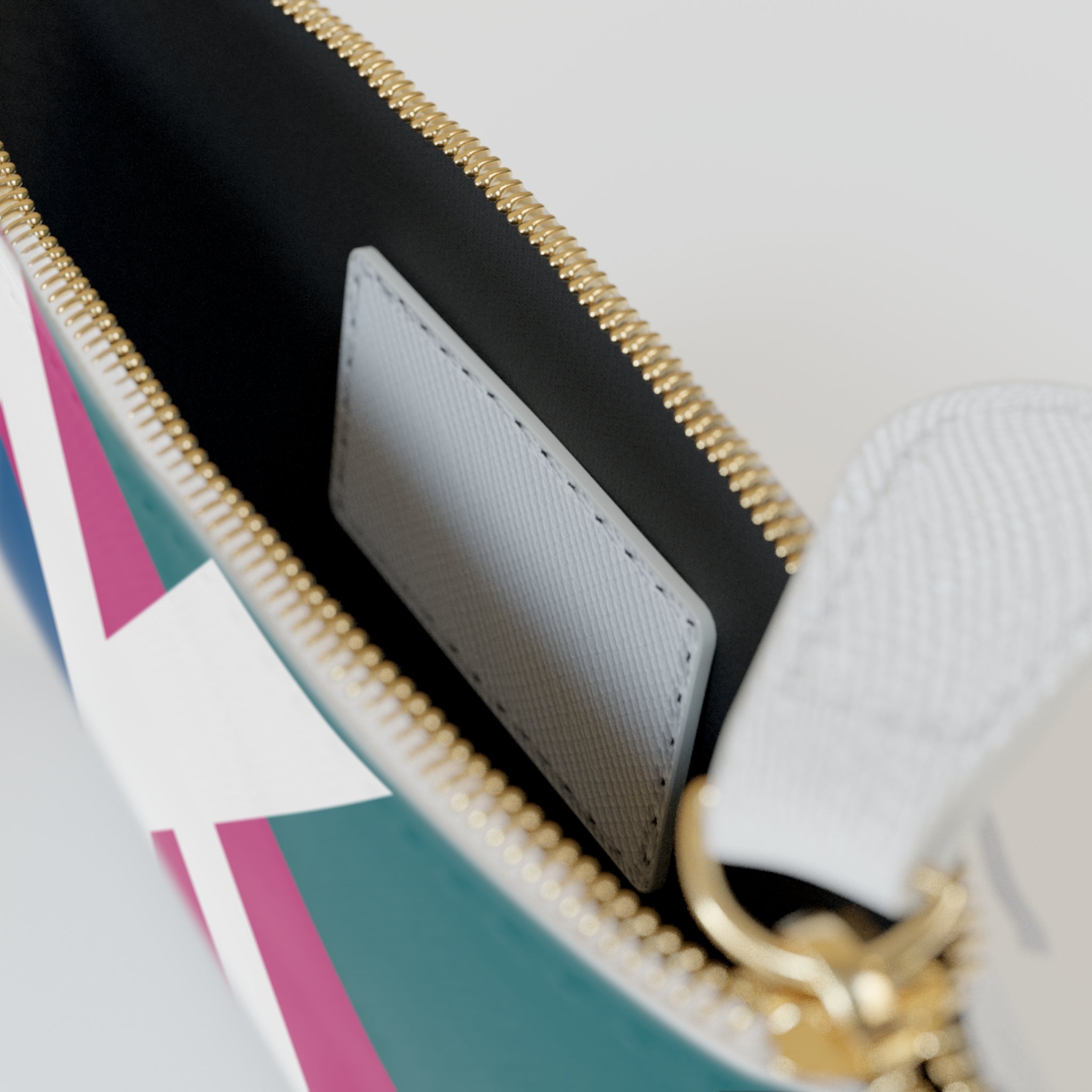 Initial K Mini Clutch — Colorblock Monogram Wristlet Wallet